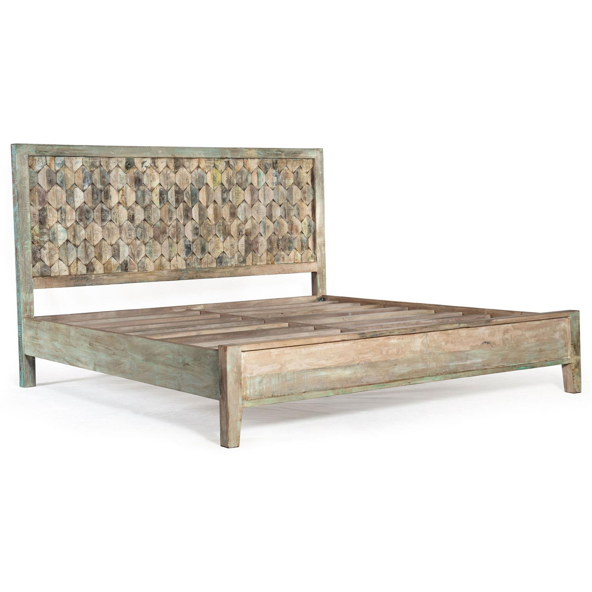 Home Trends & Design Ibiza King Platform Bed in Vintage Teal | NFM