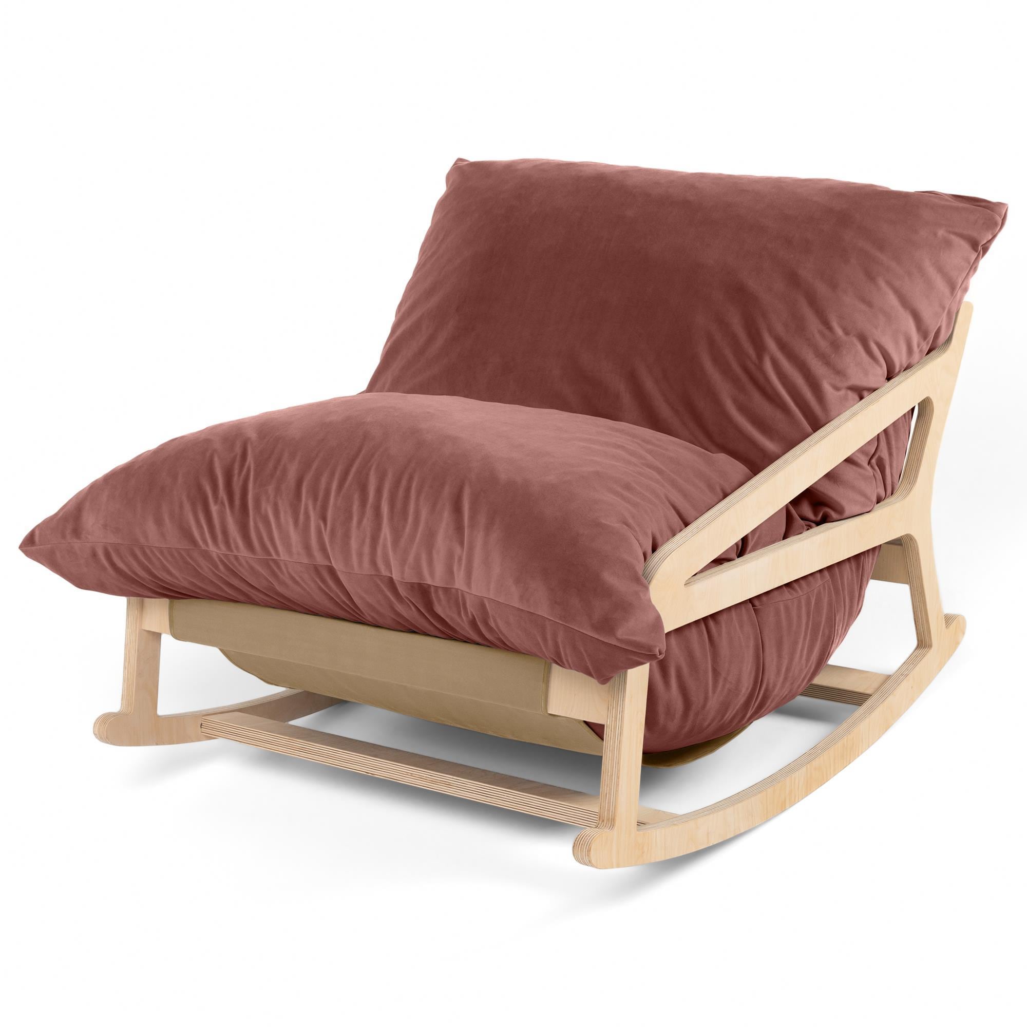 Jaxx Saxx Lush Velvet Bean Bag Rocking Chair in Black