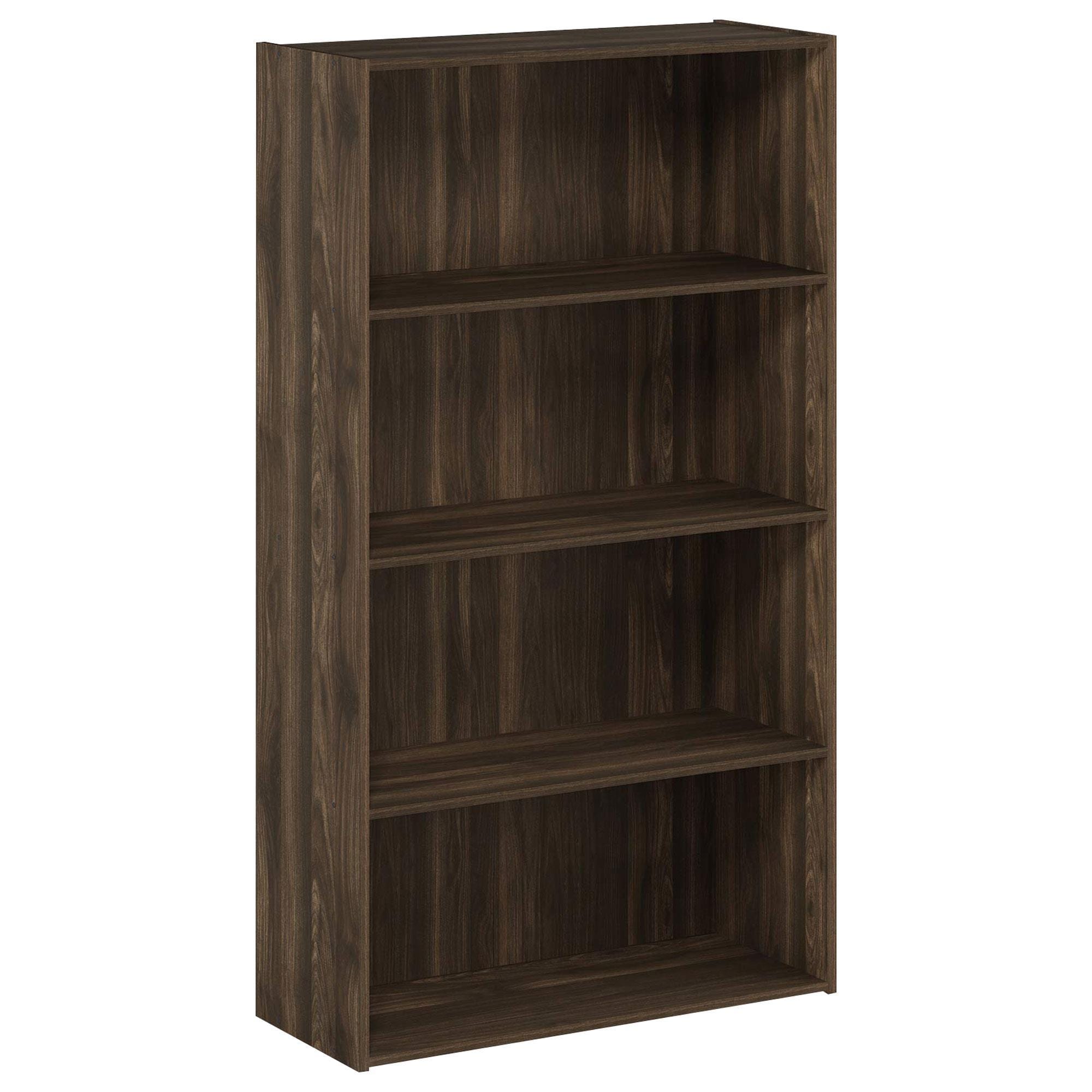 HOMLUX 4-Tier Open Shelf Bookcase in Columbia Walnut