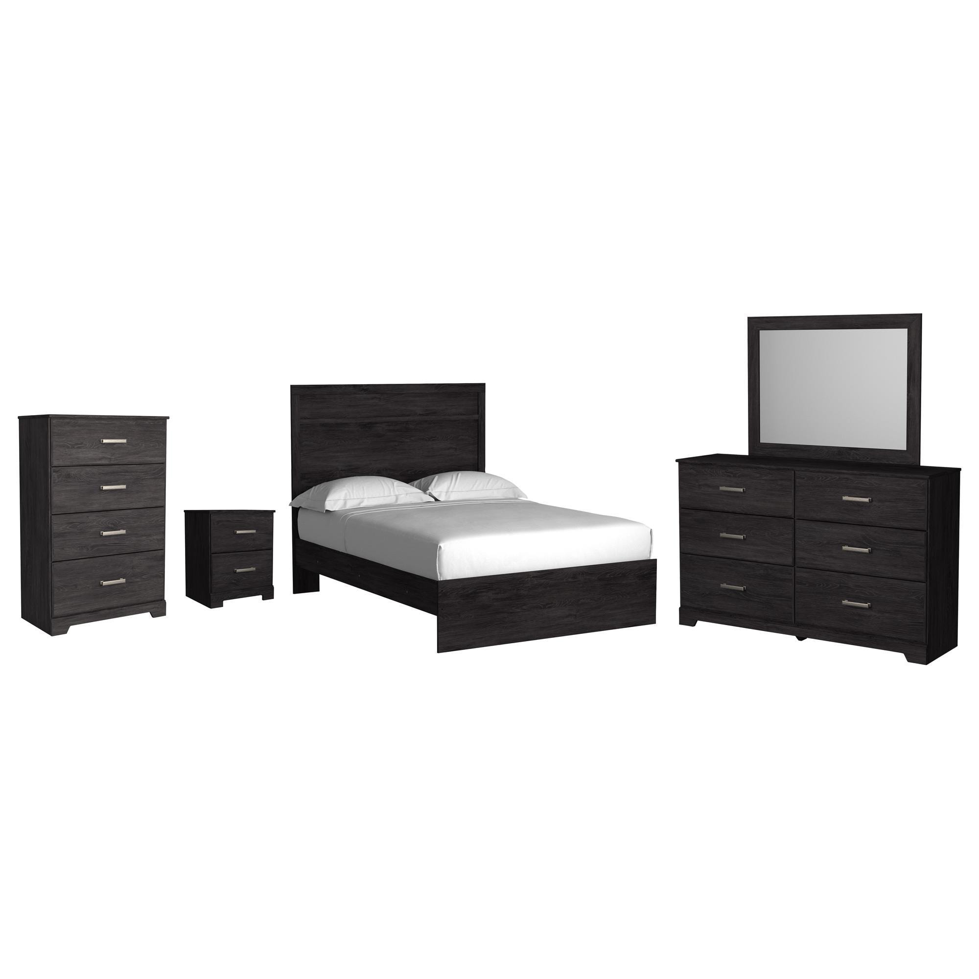Ashley Belachime 5 Piece King Bedroom Set in Dark Charcoal with