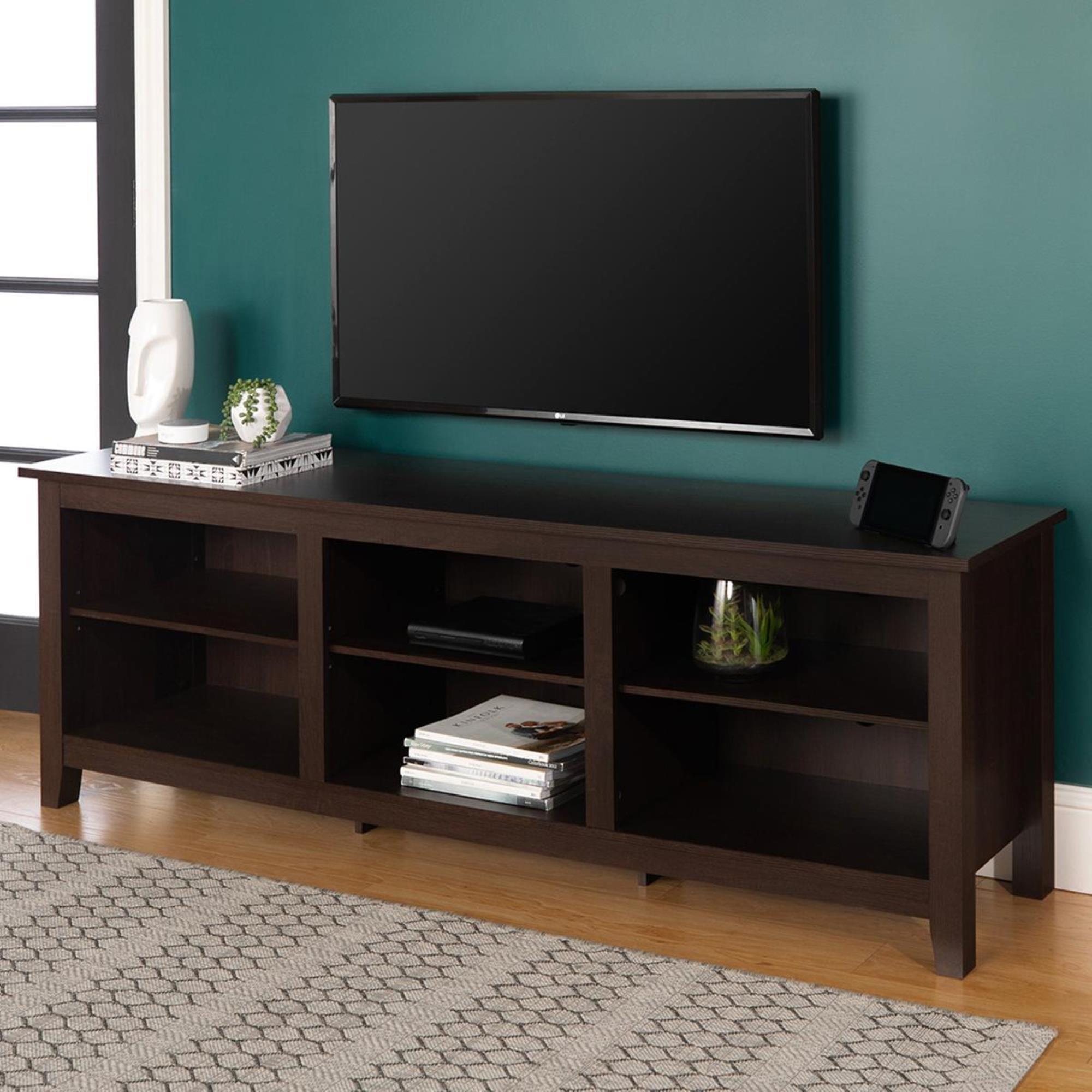 Walker Edison Essential 70" TV Stand in Espresso Nebraska Furniture Mart