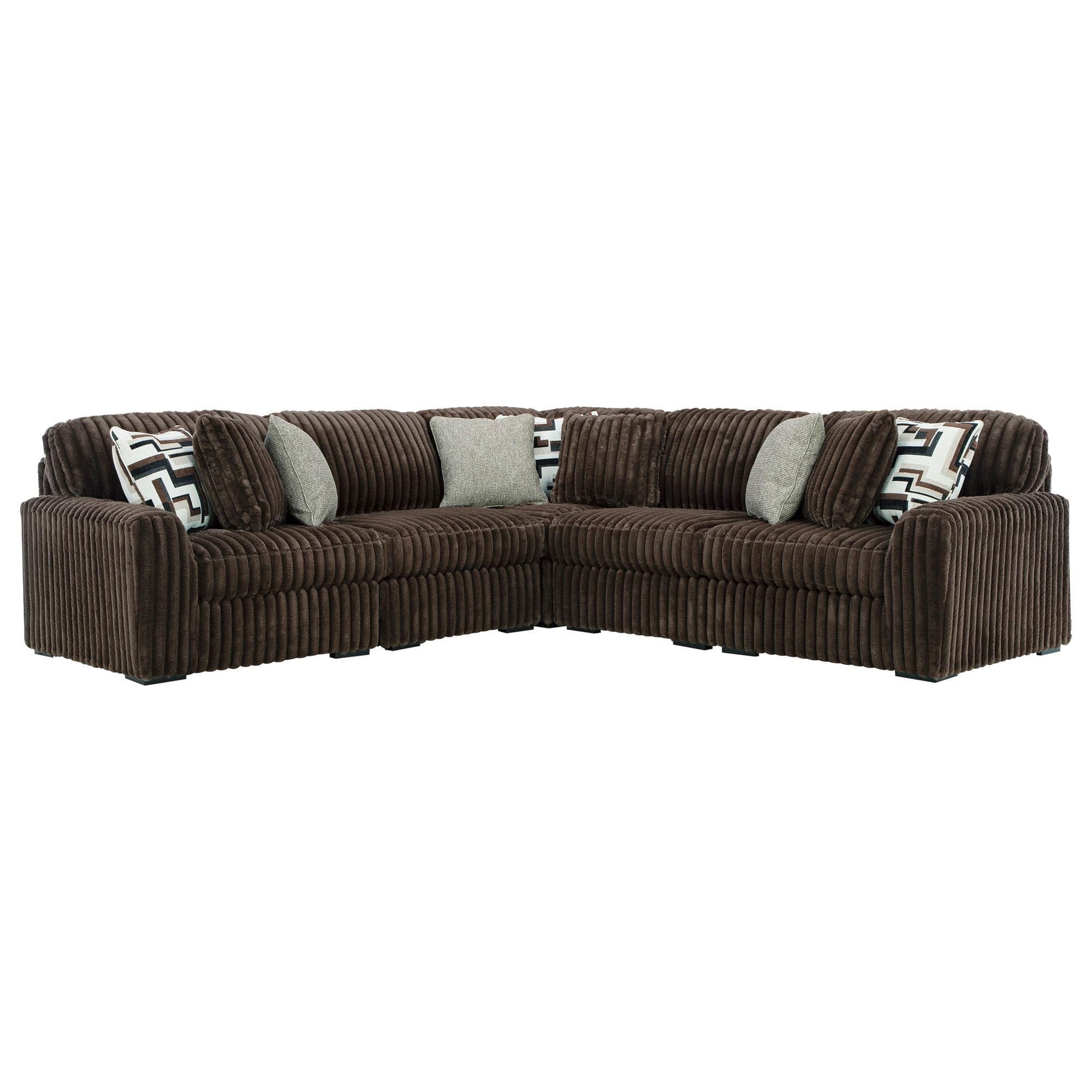 Ashley Midnight-Madness 5-Piece Symmetrical Sectional in Chocolate