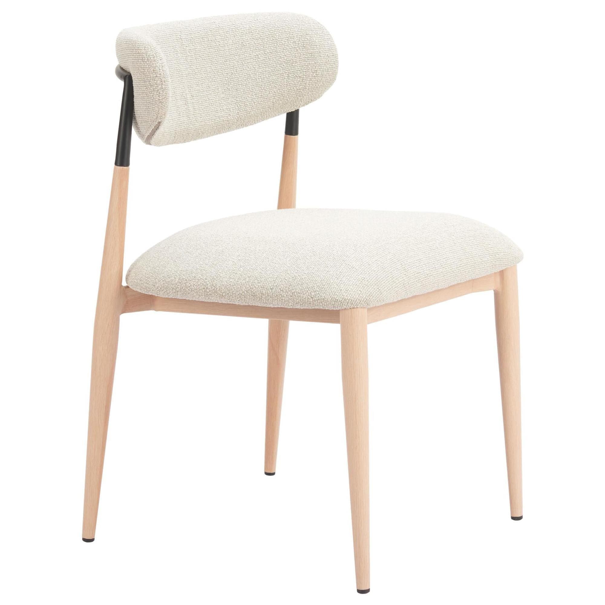 Zuo Modern Equinox Side Chair with Oyster Gray Cushion in Natural