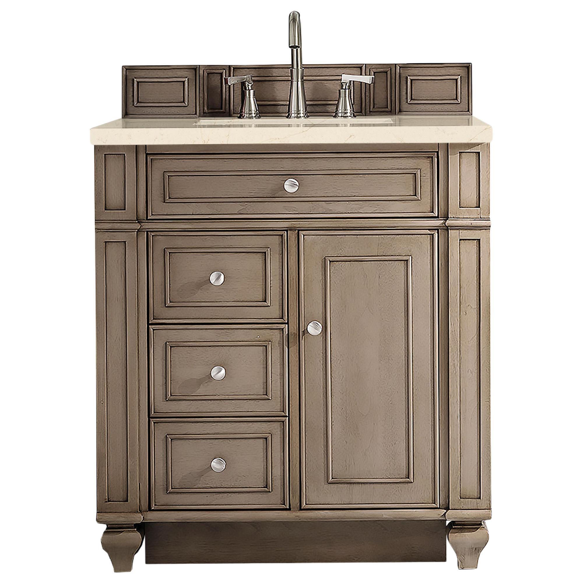 James Martin Bristol 30" Single Bathroom Vanity in Whitewashed Walnut