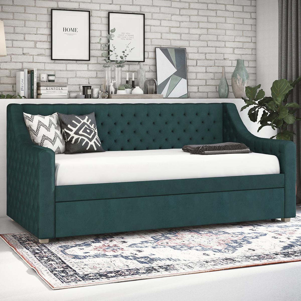 CosmoLiving by Cosmopolitan Nolita Twin Upholstered Daybed and Trundle
