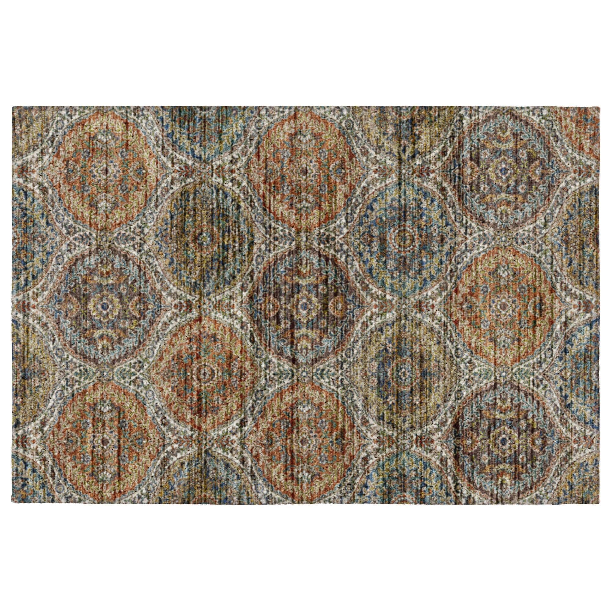 Dalyn Rug Company Silk Road Mocha, Ivory, Copper, Teal, Olive and