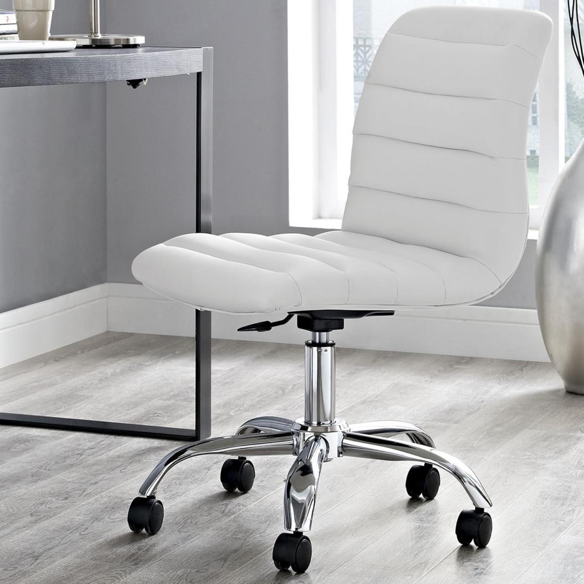 Modway Ripple Armless Mid Back Office Chair in White NFM