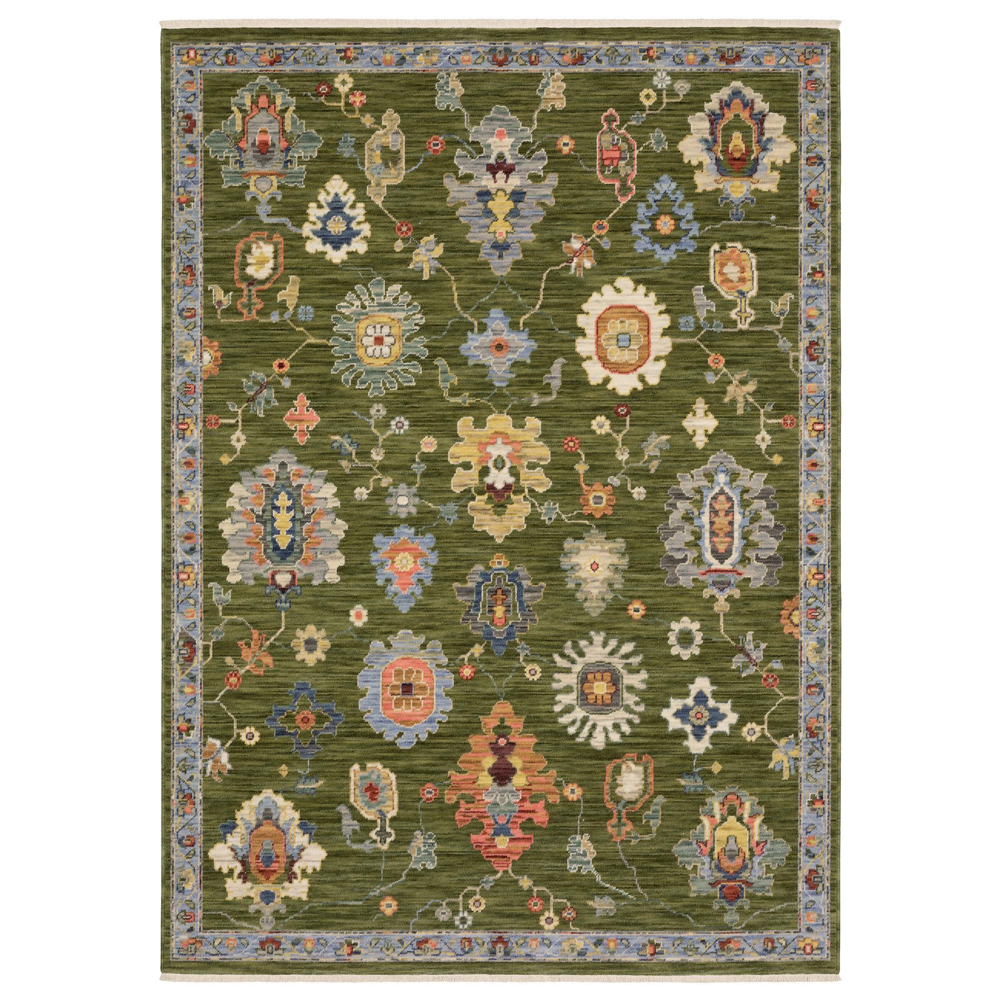 ラグ・カーペット UE Gallery1950 COLOR CHART LARGE RUG MAT Oriental Weavers Lucca Green 5'3