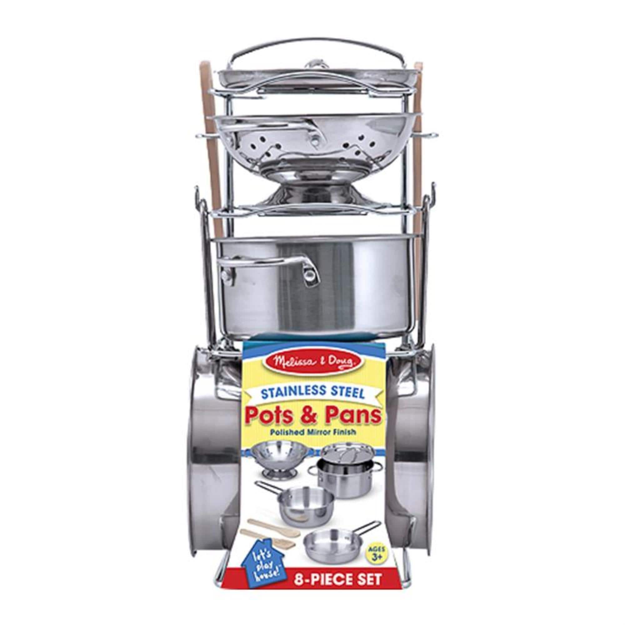 Melissa Doug Pots and Pans Play Set in Stainless Steel Nebraska Furniture Mart