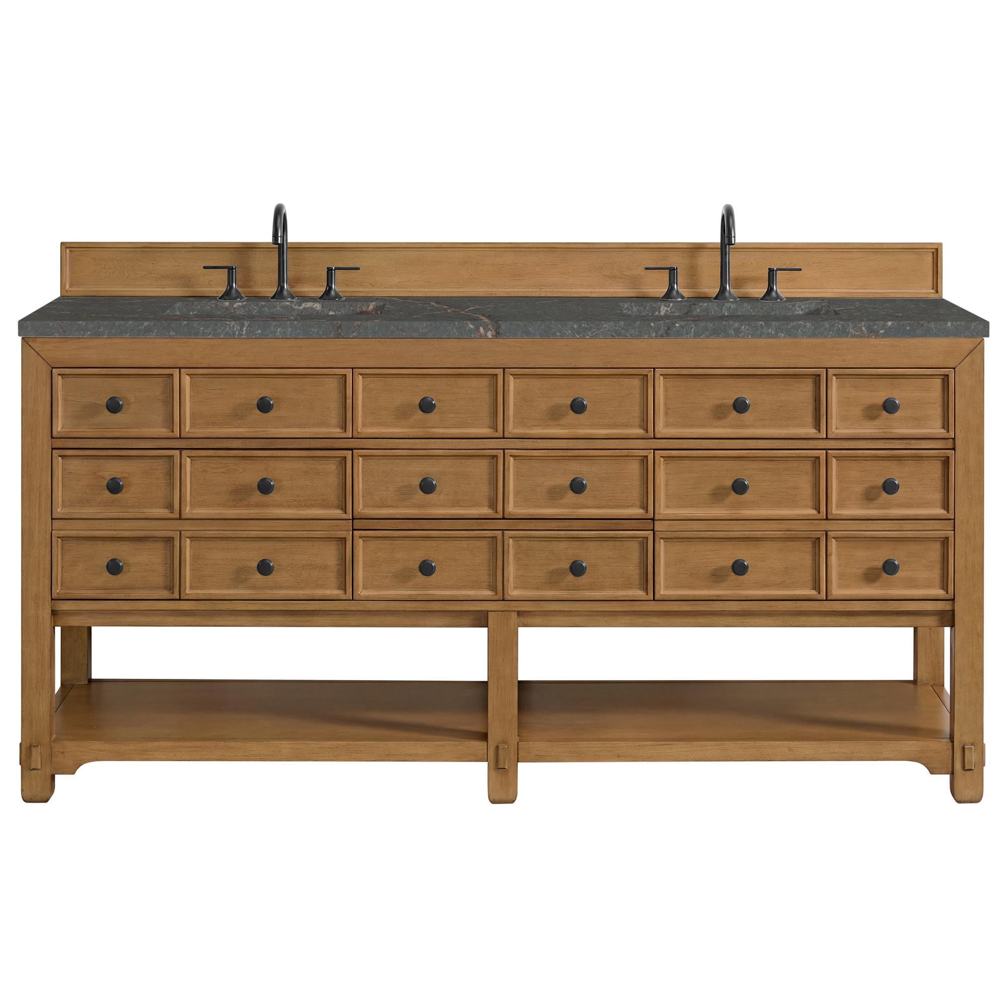 James Martin Vanities Malibu 72" Double Bathroom Vanity in Amber Birch