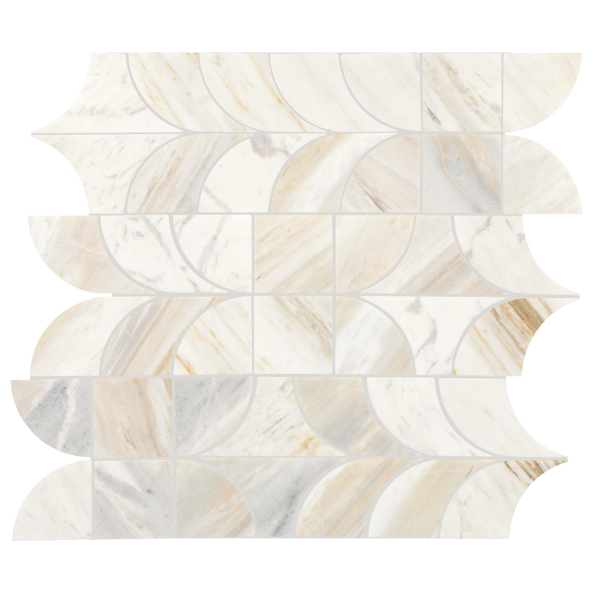 Dal-Tile Gamma Mystic 14'' X 16'' PATCHWORK Natural Stone Mosaic Sheet