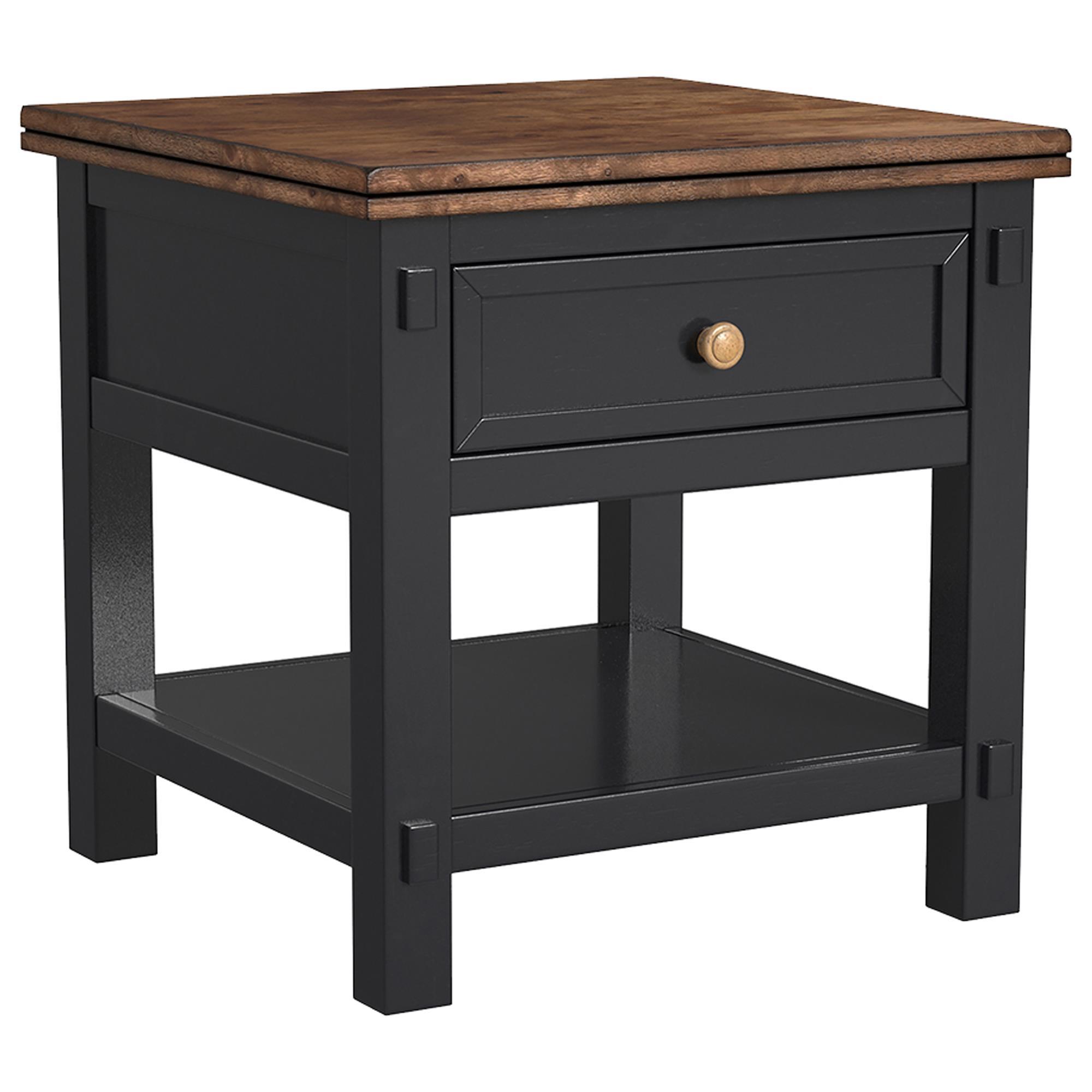 A-America Stormy Ridge End Table in Chickory and Slate Black