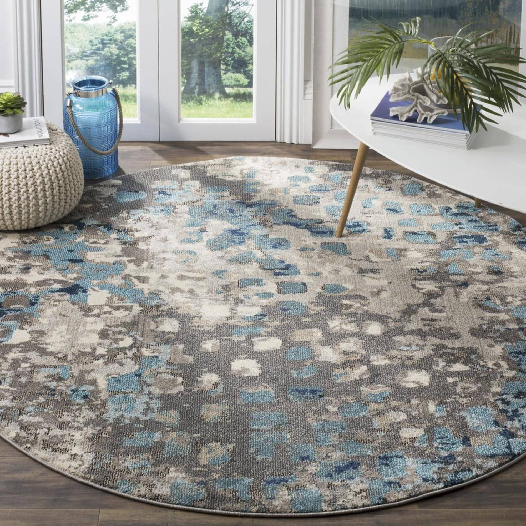 Safavieh Meadow Läufer 60x200 Cm – Modernes Abstraktes Design In Hellgrau/Blau, Weicher Flor Für Wohnzimmer & Flur