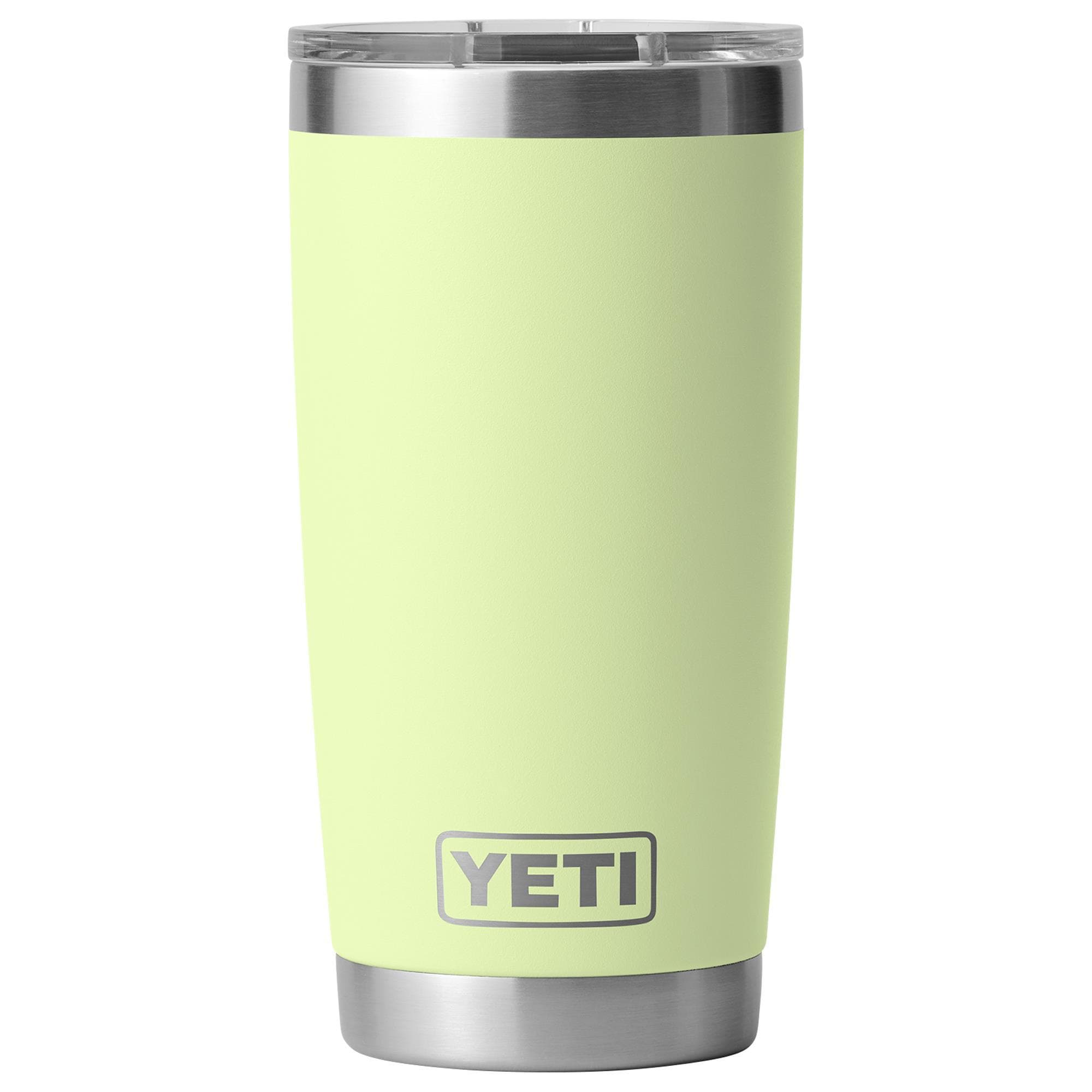 YETI Rambler 20 Oz Tumbler with Magslider Lid in White and Badge