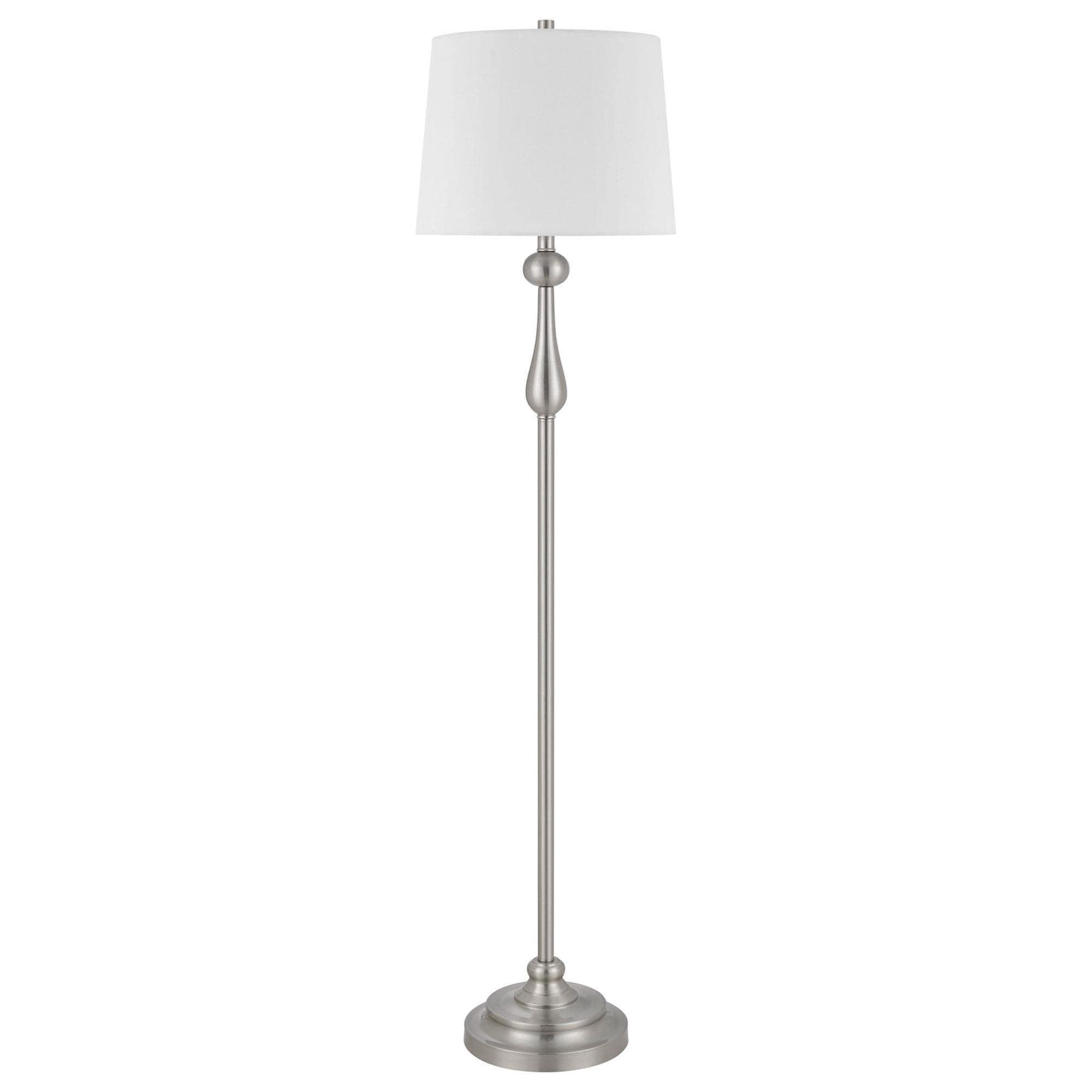 Cal Lighting Collins Metal Floor Lamp in Brushed Steel