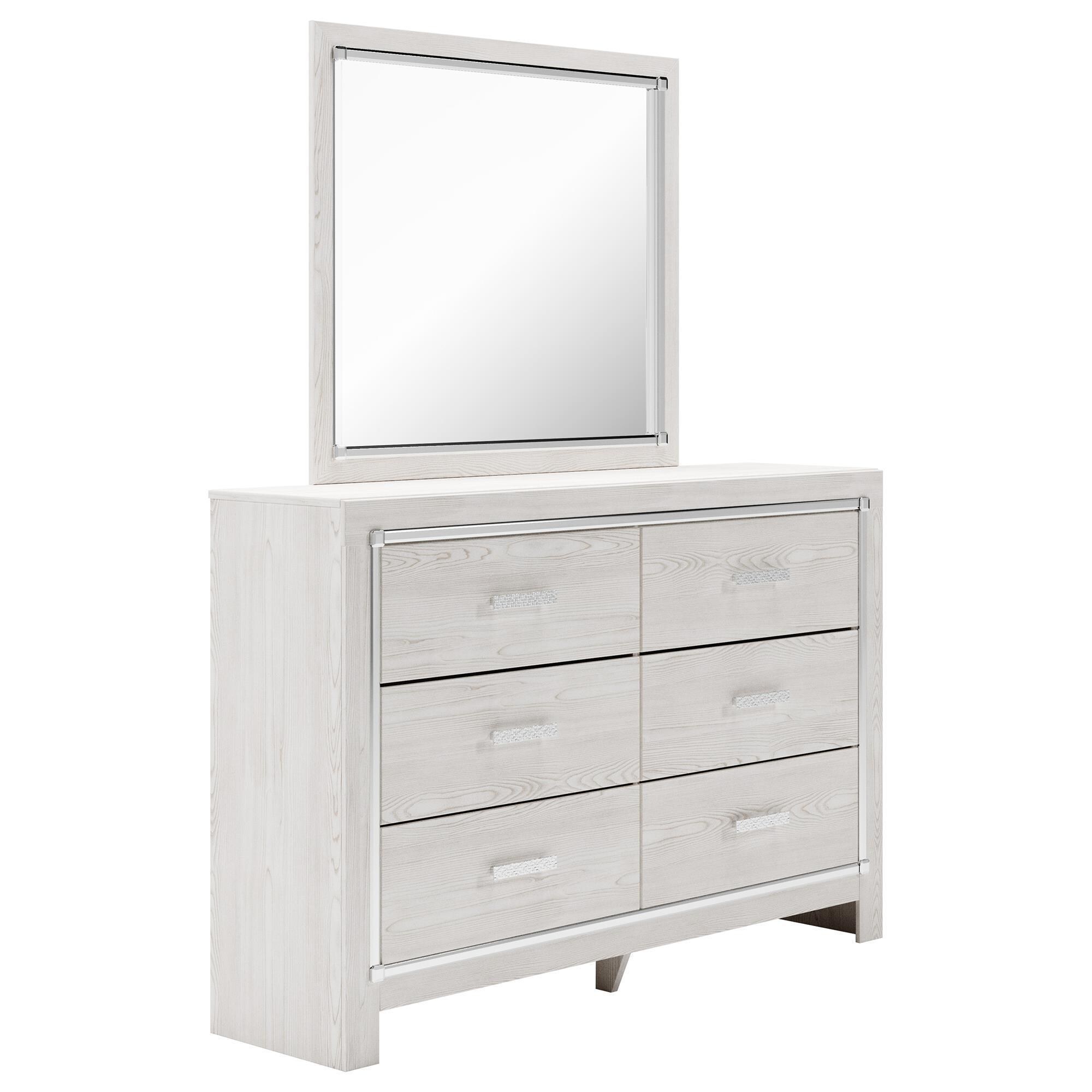 Ashley Altyra 6 Drawer Dresser and Mirror in White
