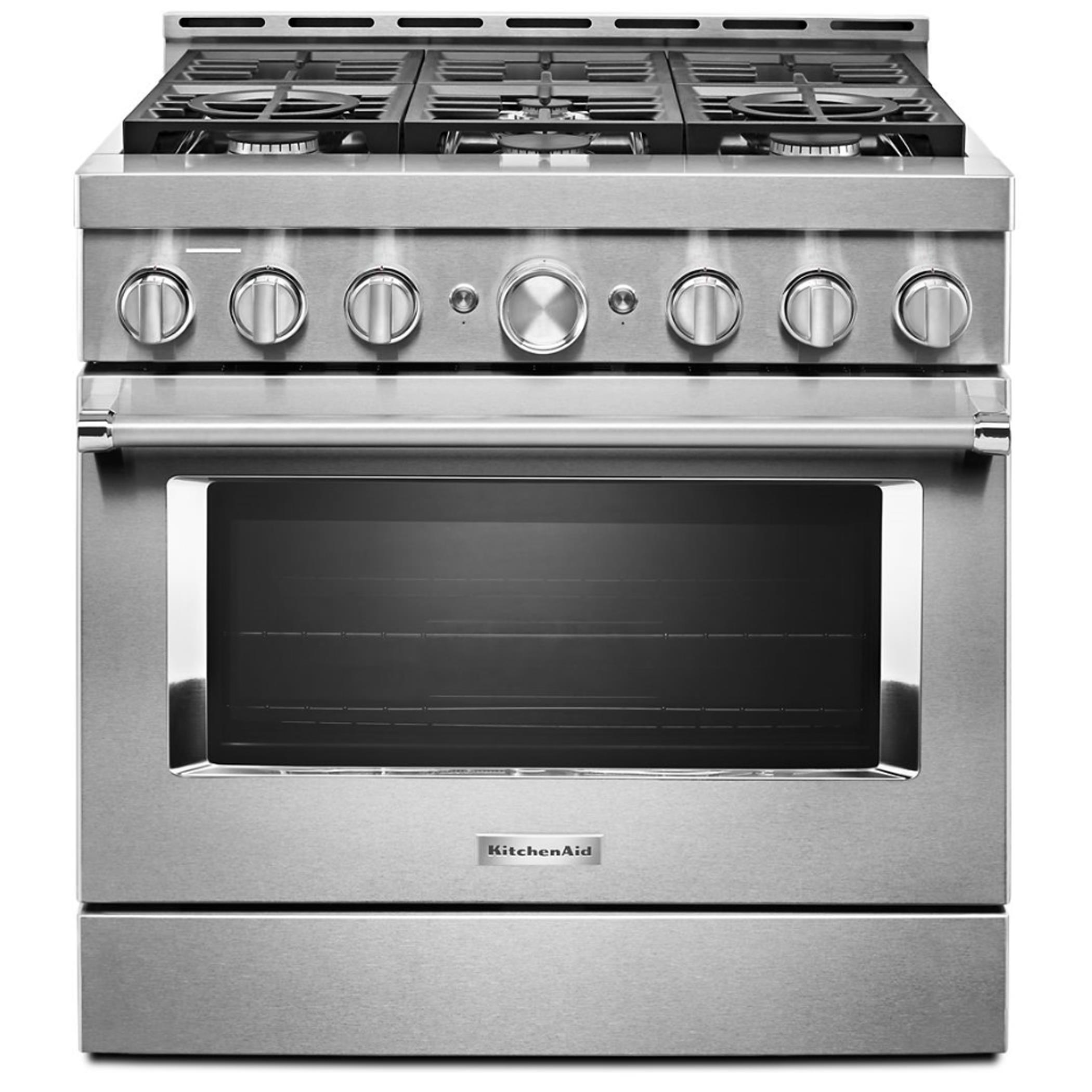 KitchenAid 5.1 Cu. Ft. Commercial Gas Range with 6 Burners in Stainless Steel NFM