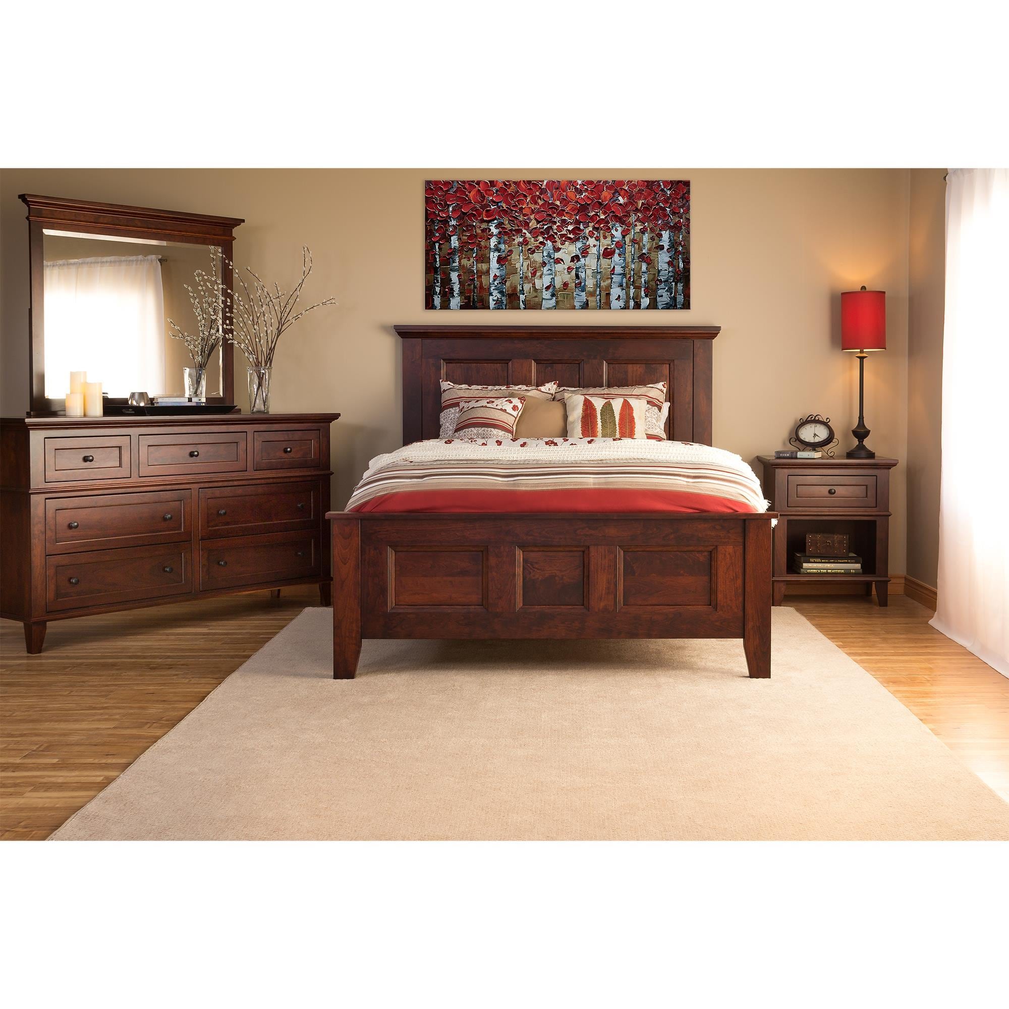 Fleming Furniture Co. Brentwood Queen Panel Bed in Sunset