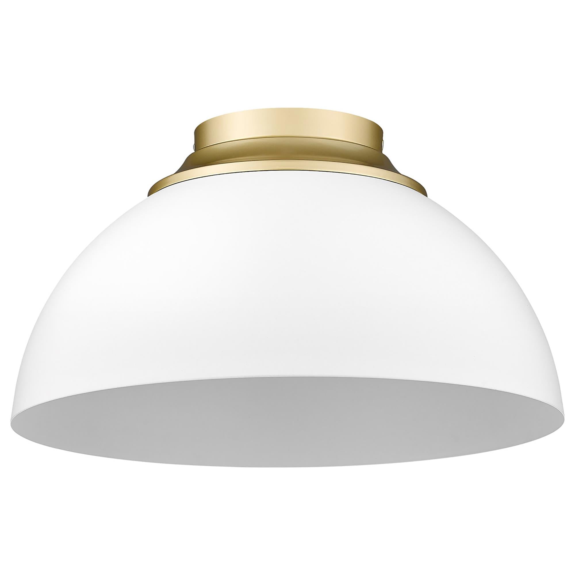 Golden Lighting Zoey Flush Mount in White and Gold Shop NFM