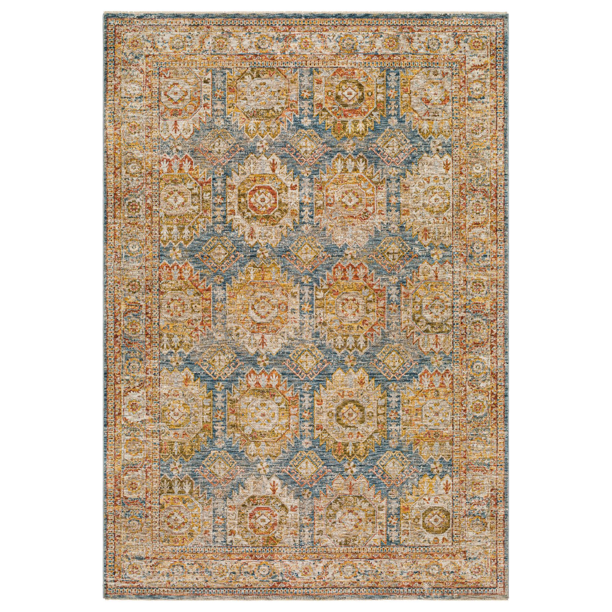 Surya Mona Lisa 2' x 3' Tan, Dark Blue, Mustard, Brick Red, Olive