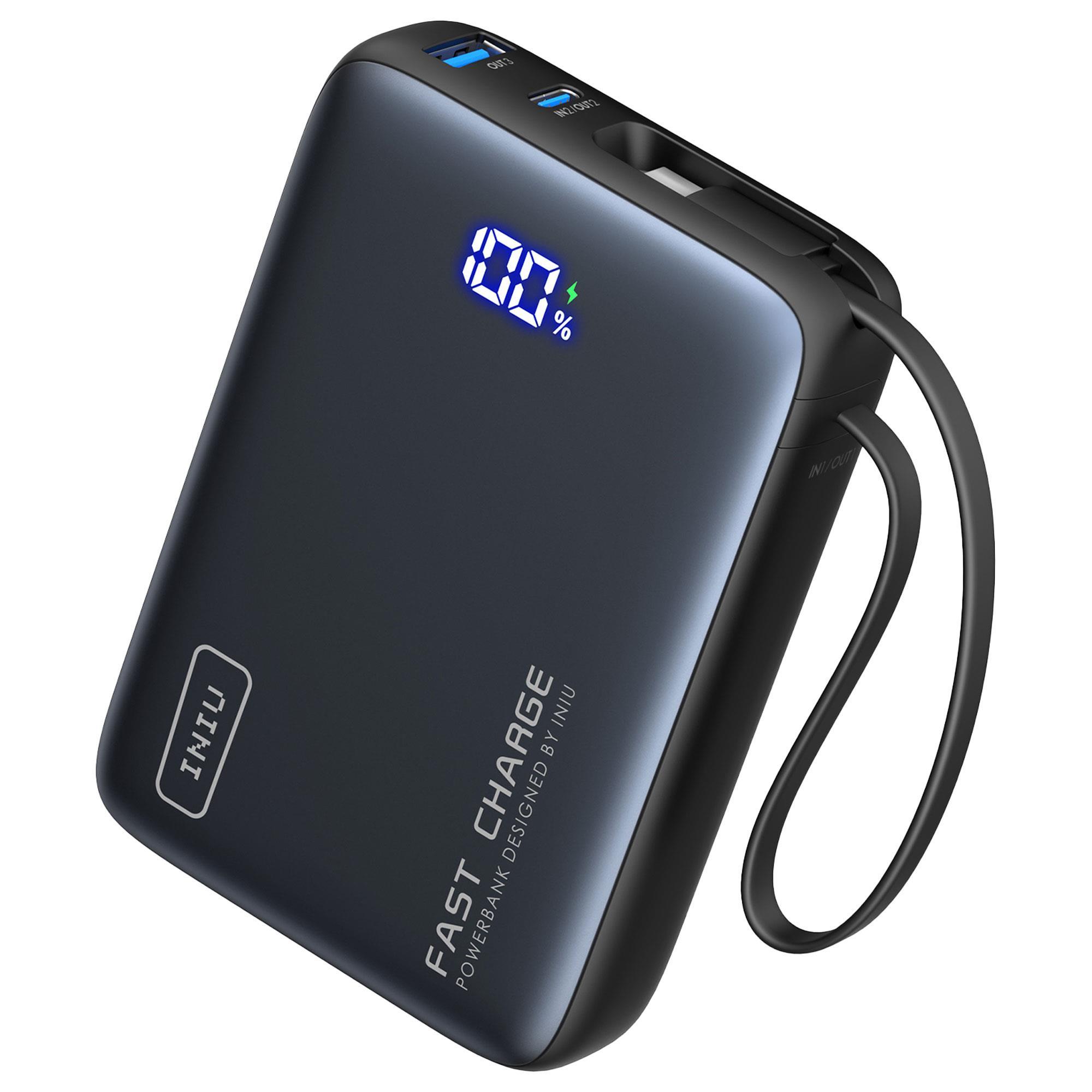 INIU Pocket Power 20000mAh Fast Charging Power Bank in Black