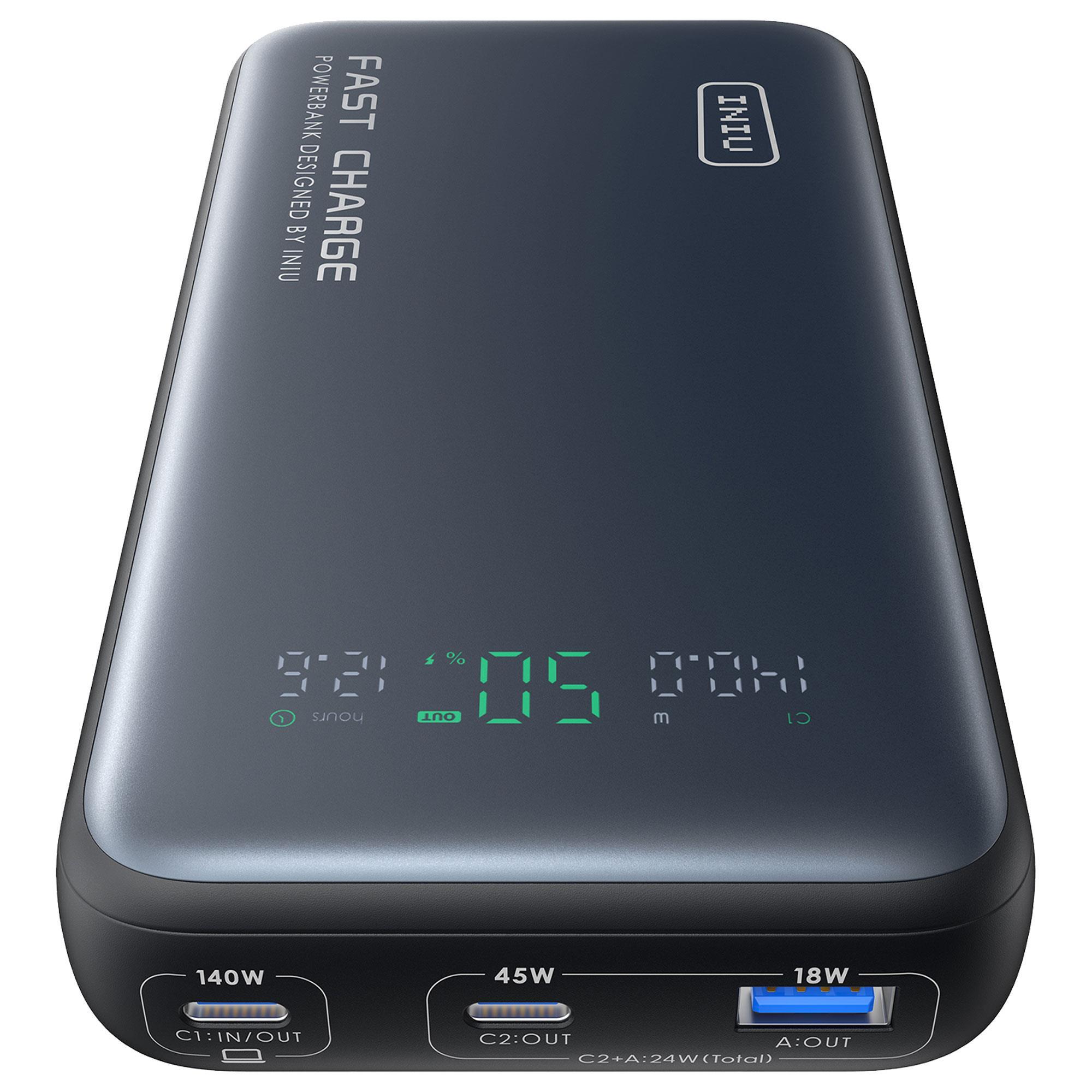 INIU Leopard Power 25000mAh 140W Fast Charging Power Bank in Black