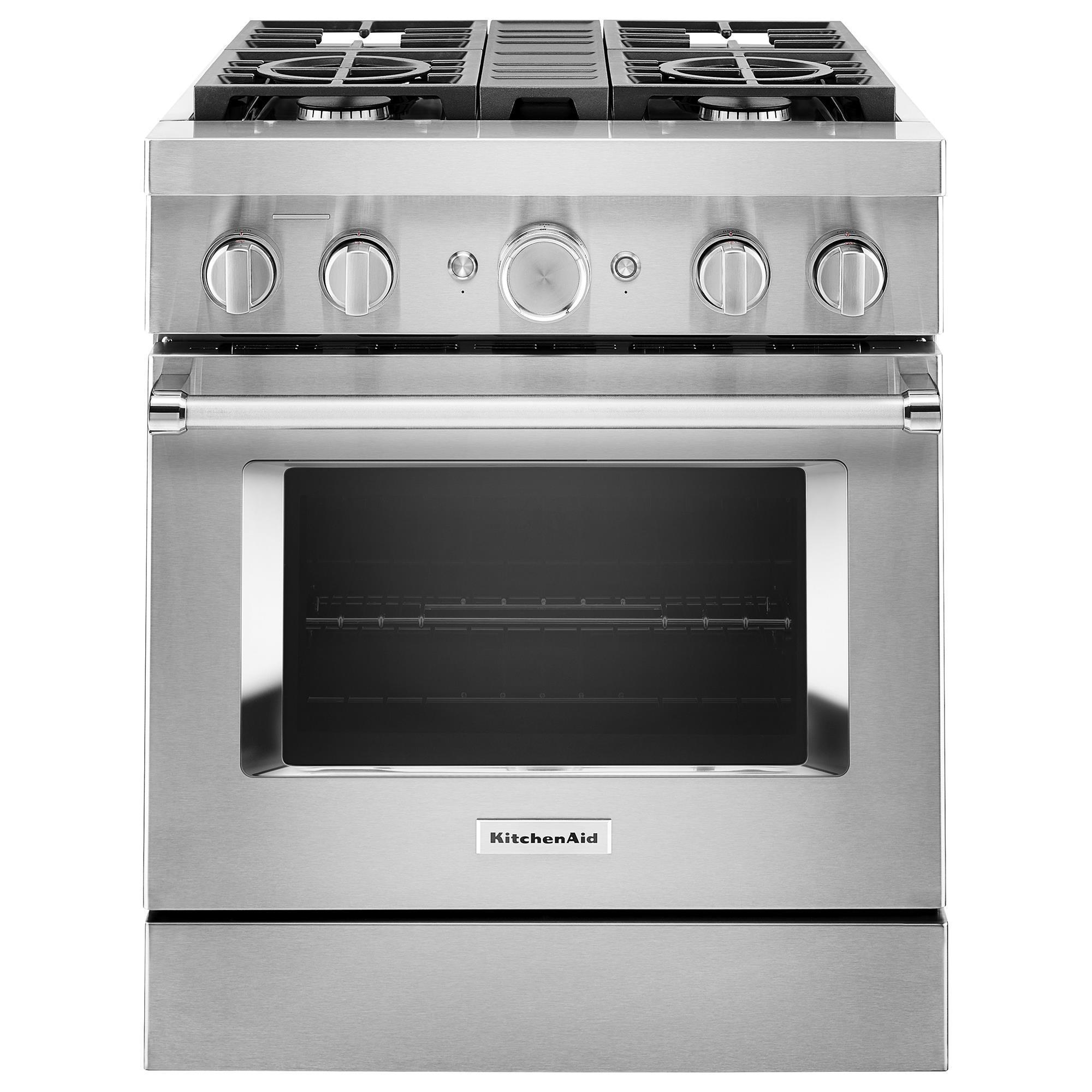 KitchenAid 30" Professional Smart Dual Fuel Range in Stainless Steel NFM