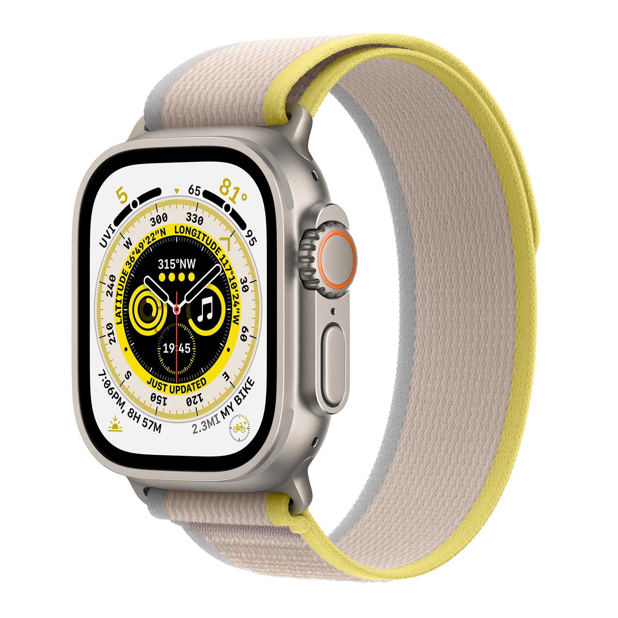 Arkæologi Bot pubertet Apple Watch Ultra GPS + Cellular, 49mm Titanium Case with Yellow/Beige  Trail Loop -S/M | NFM