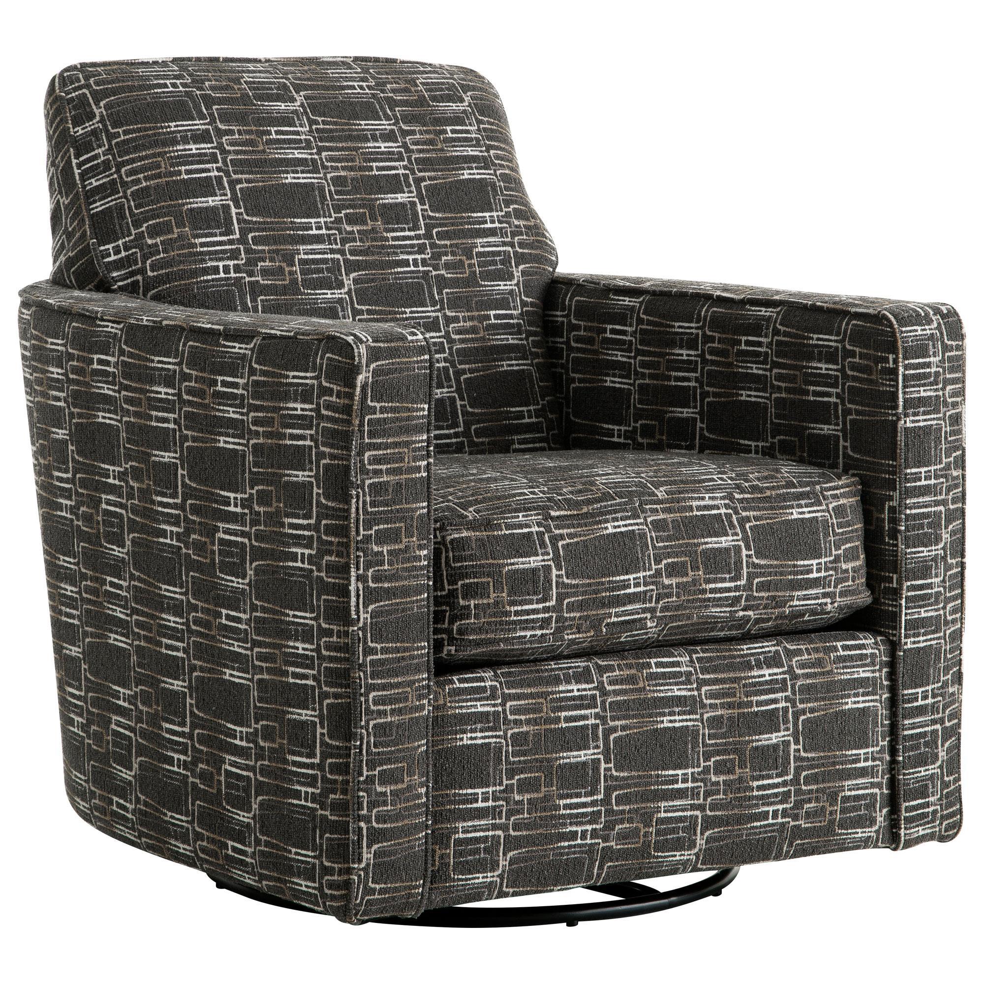 Northwestern Bri Pewter Swivel Chair in Quandra Shadow