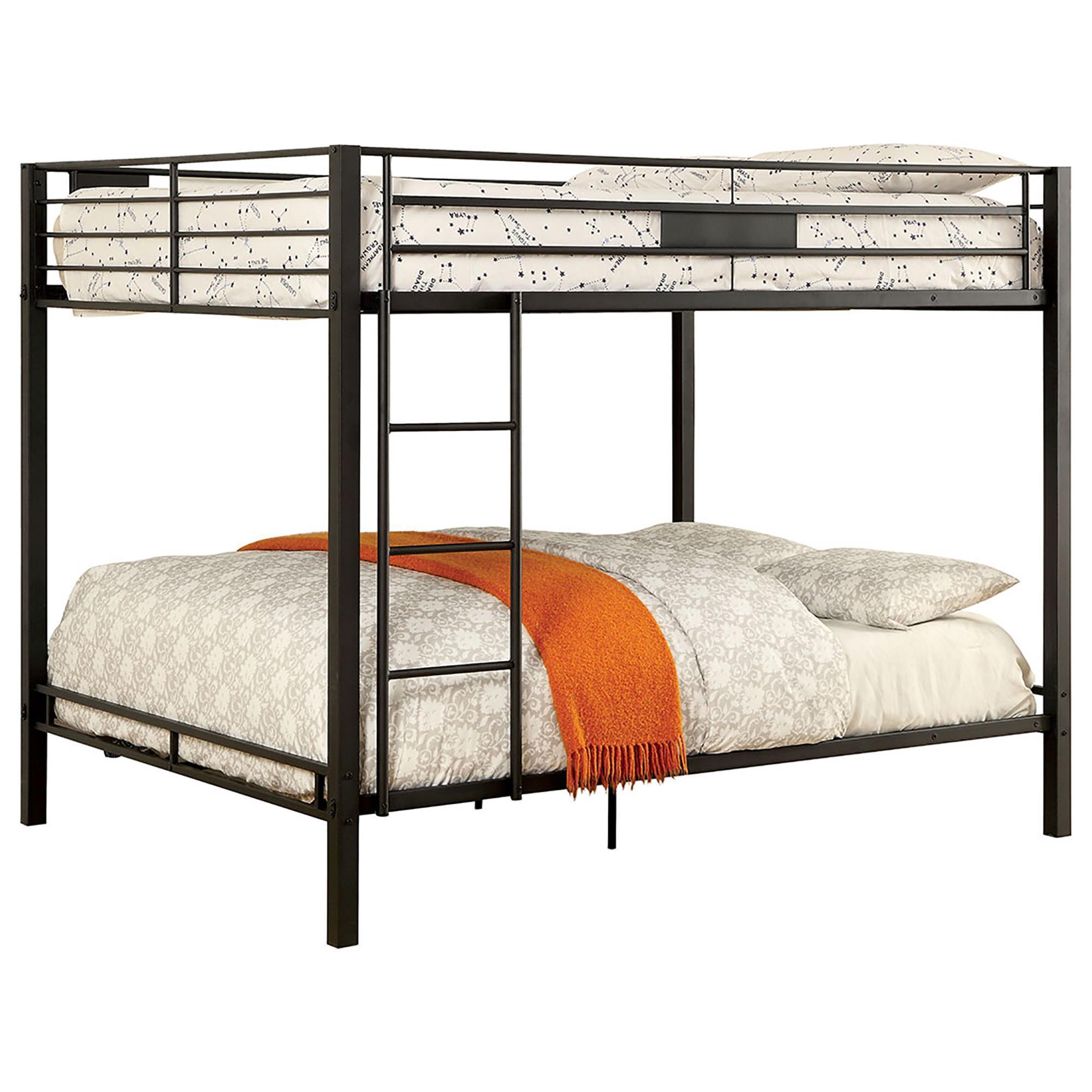 Furniture of America Francis Queen over Queen Bunk Bed in Black NFM