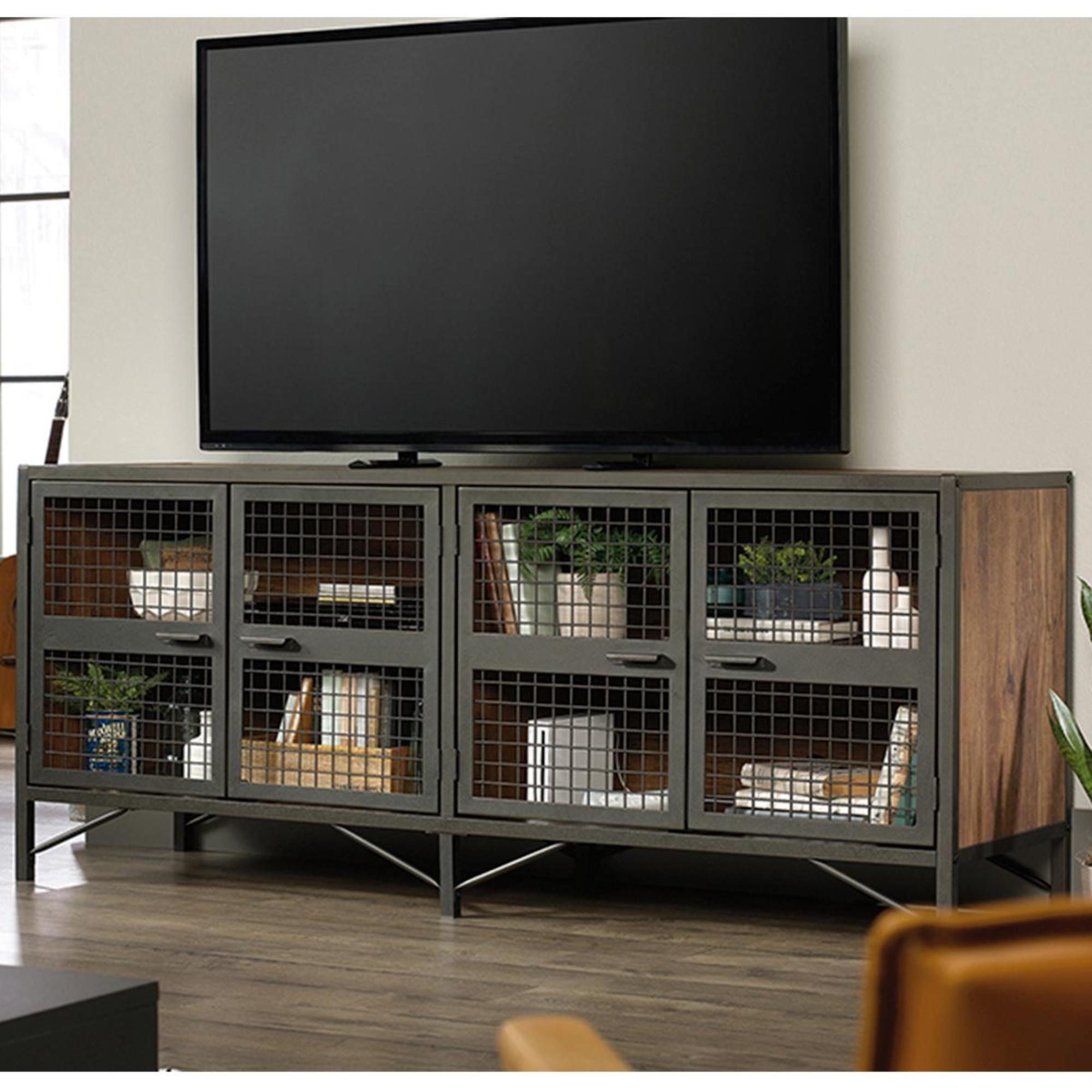 Sauder Boulevard Cafe Credenza in Vintage Oak and Black Nebraska