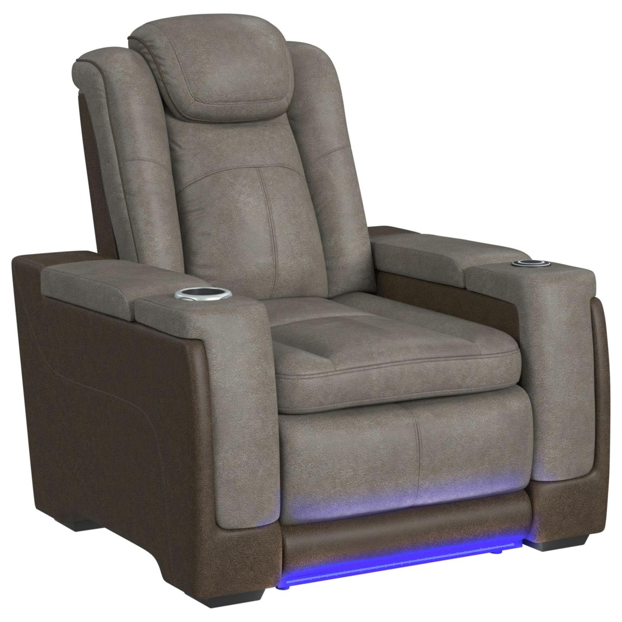 Mayberry Hill Lantana Power Recliner in Rocky Grey and Brown
