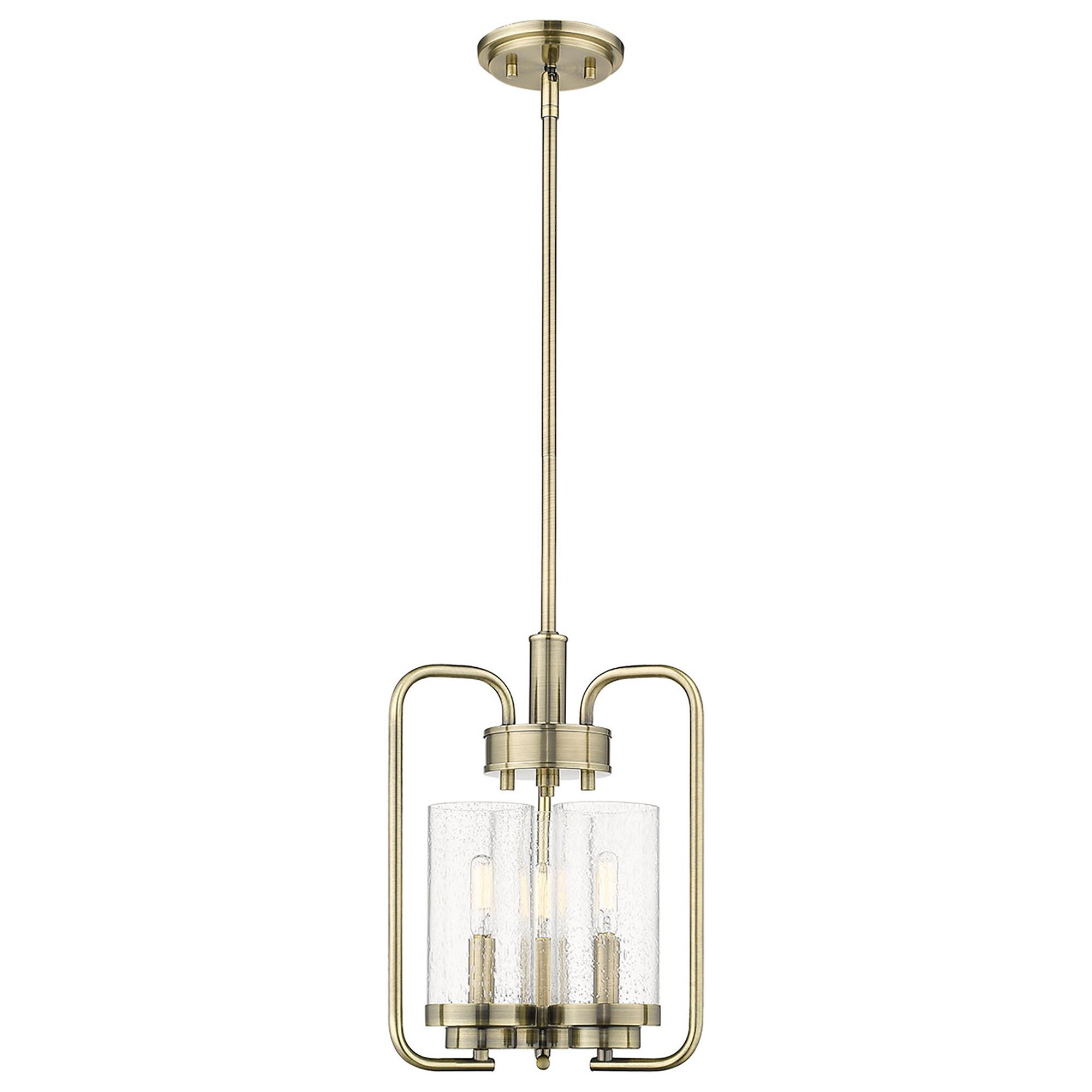 Golden Lighting 2380-3P AB-SD Three Light Pendant Gold Golden Lighting 2380-3P AB-SD Three Light Pendant Gold