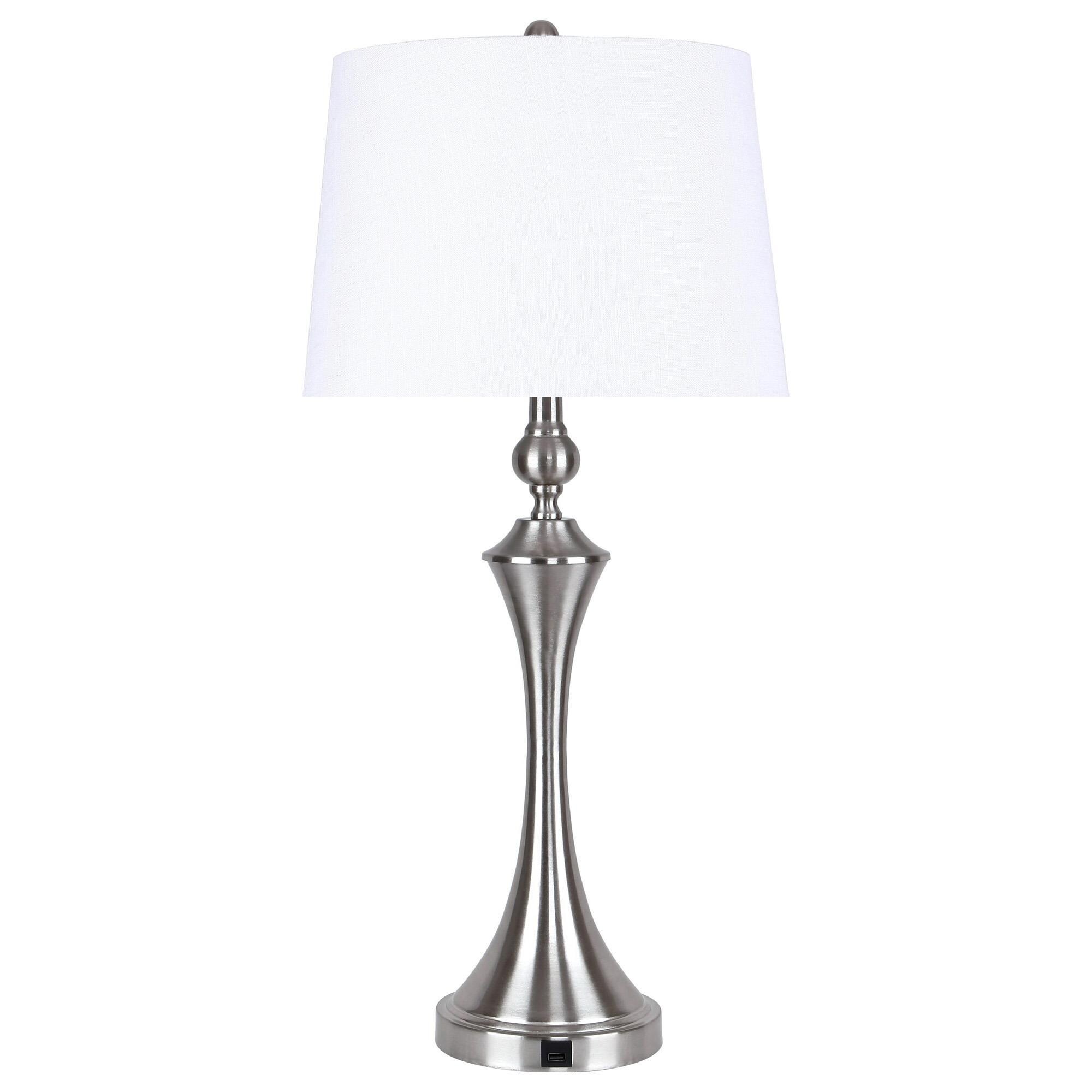 Grandview Gallery 31" Table Lamp with USB Port in Brushed Nickel NFM