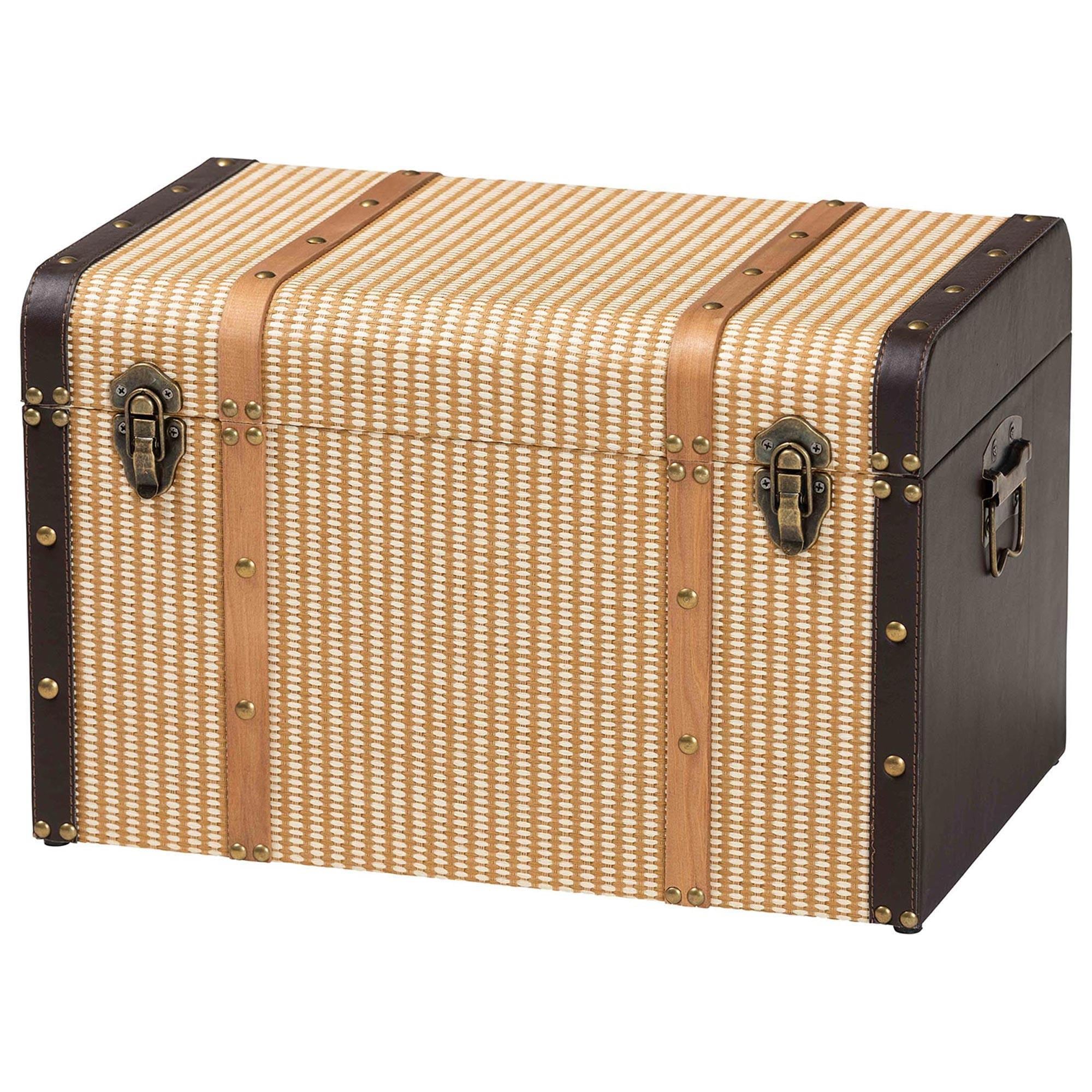 Baxton Studio Manton Storage Trunk with Hinged Top in Light, Dark