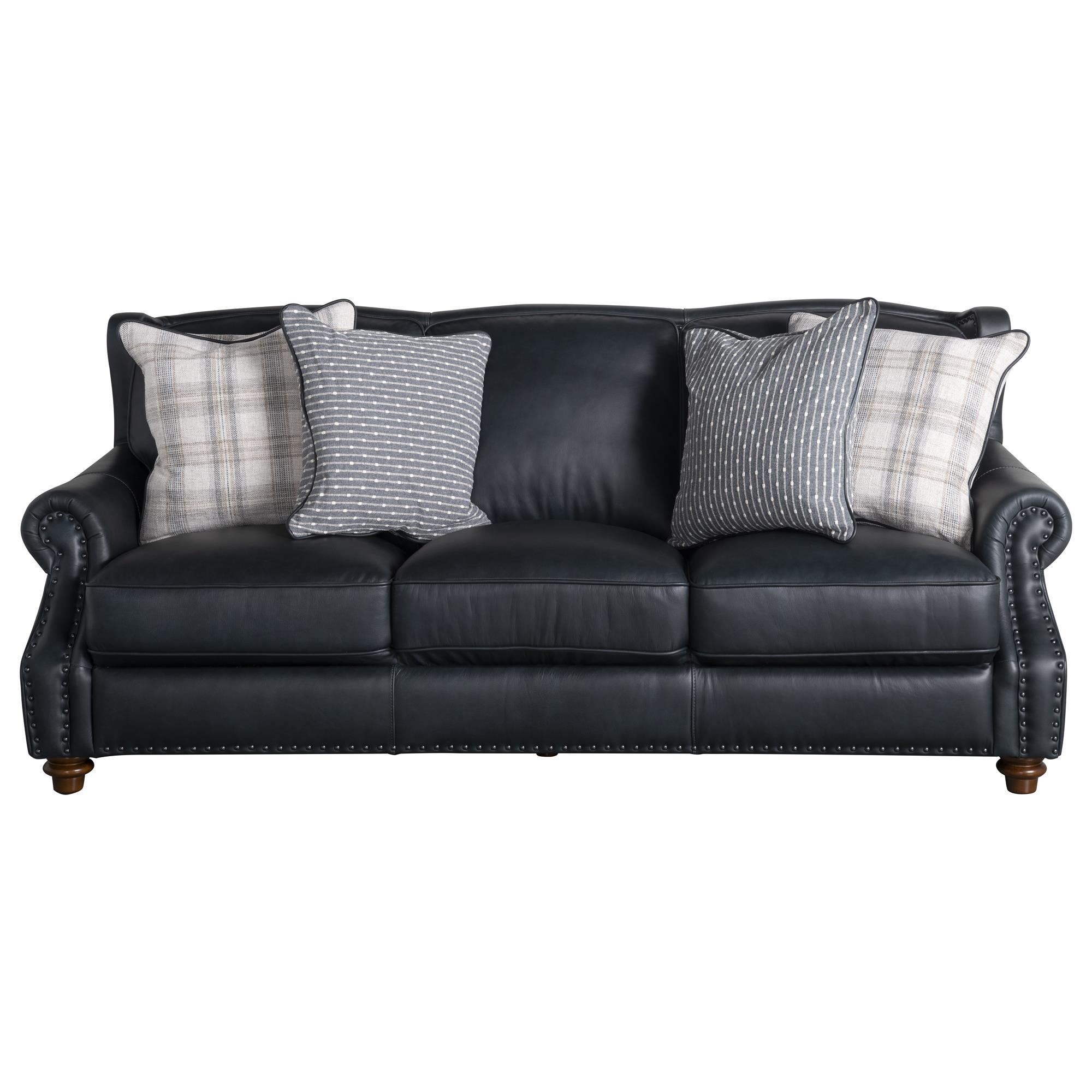 Sienna Designs Leather Stationary Sofa in Volcano Blue | Shop NFM