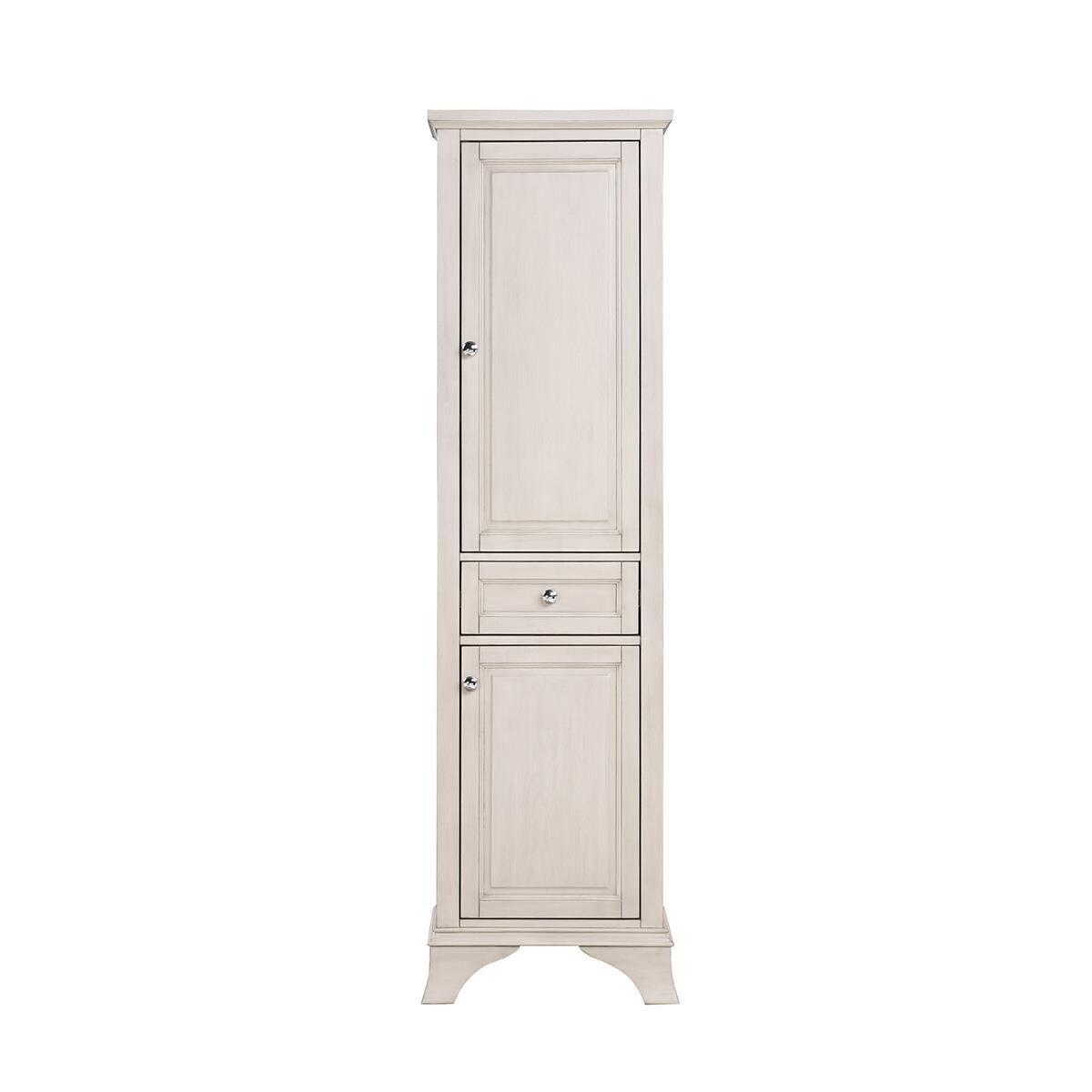 Aurafina Wainwright Free Standing Linen Closet in Rustic White