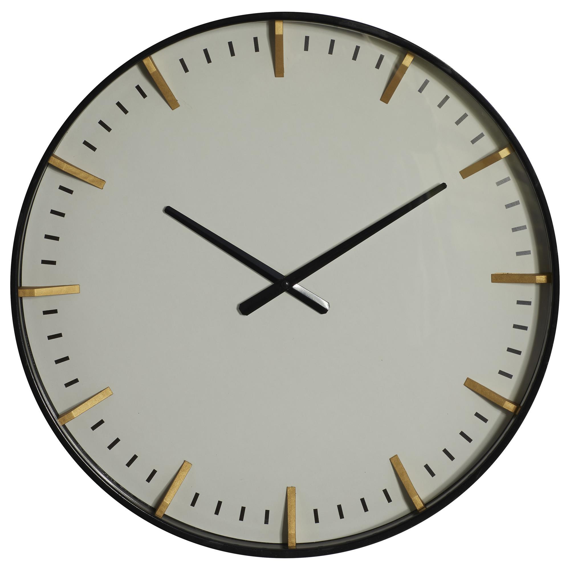 CosmoLiving by Cosmopolitan 20" Wall Clock in Black and Gold NFM