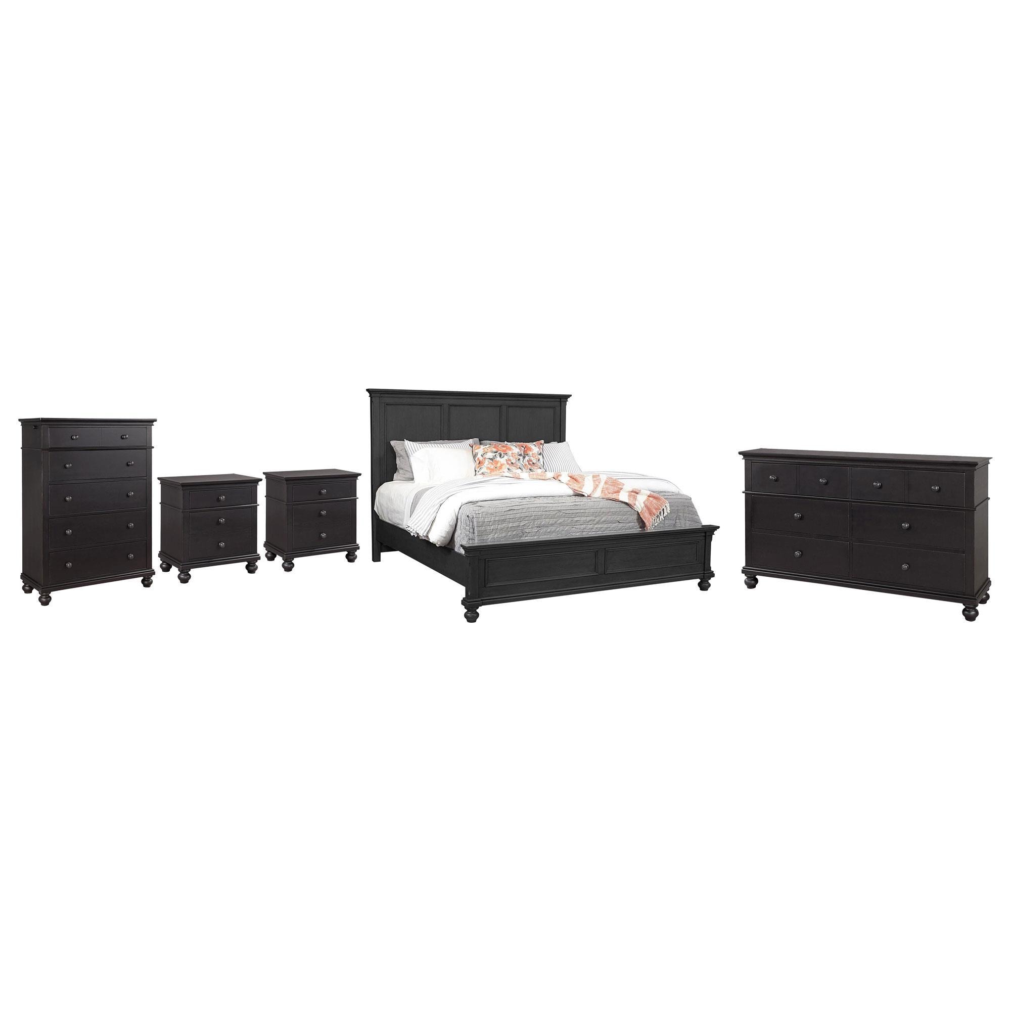 Riva Ridge Oxford California King Panel Bed with Dresser Chest and 2 ...