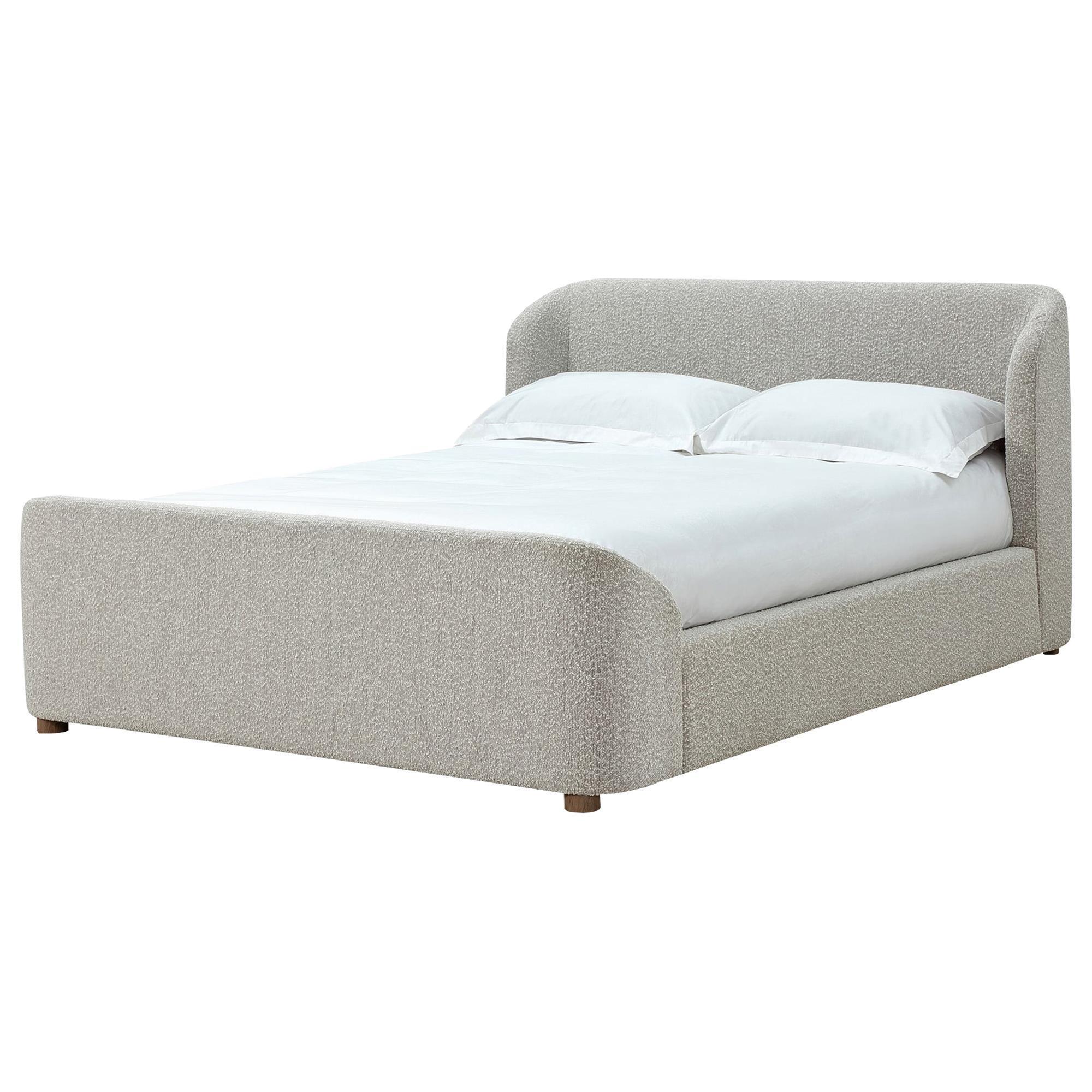 Uri Queen Size Platform Bed, Silver Banding, Polyester Upholstery, Black By Casagear Home