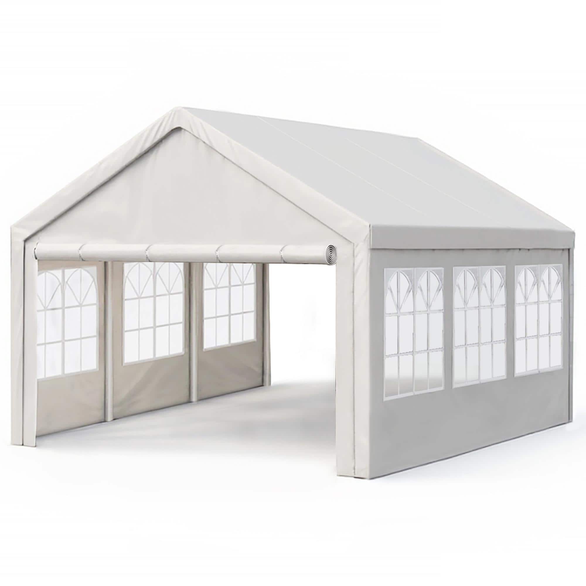 HOMLUX 10' x 20' Outdoor Canopy Gazebo for Party and Carport in White