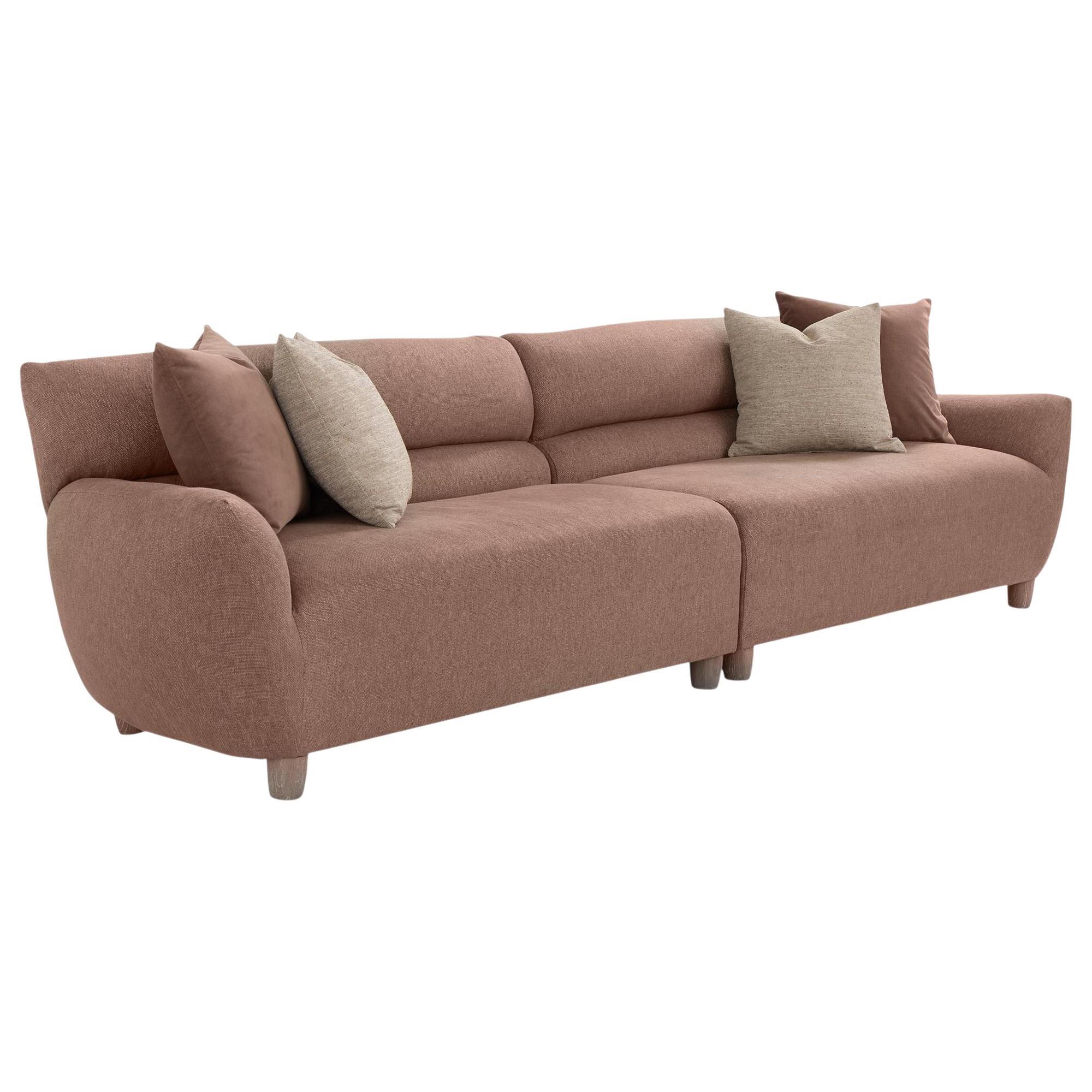 Bernhardt Valenti 2-Piece Stationary Symmetrical Sectional in Pine