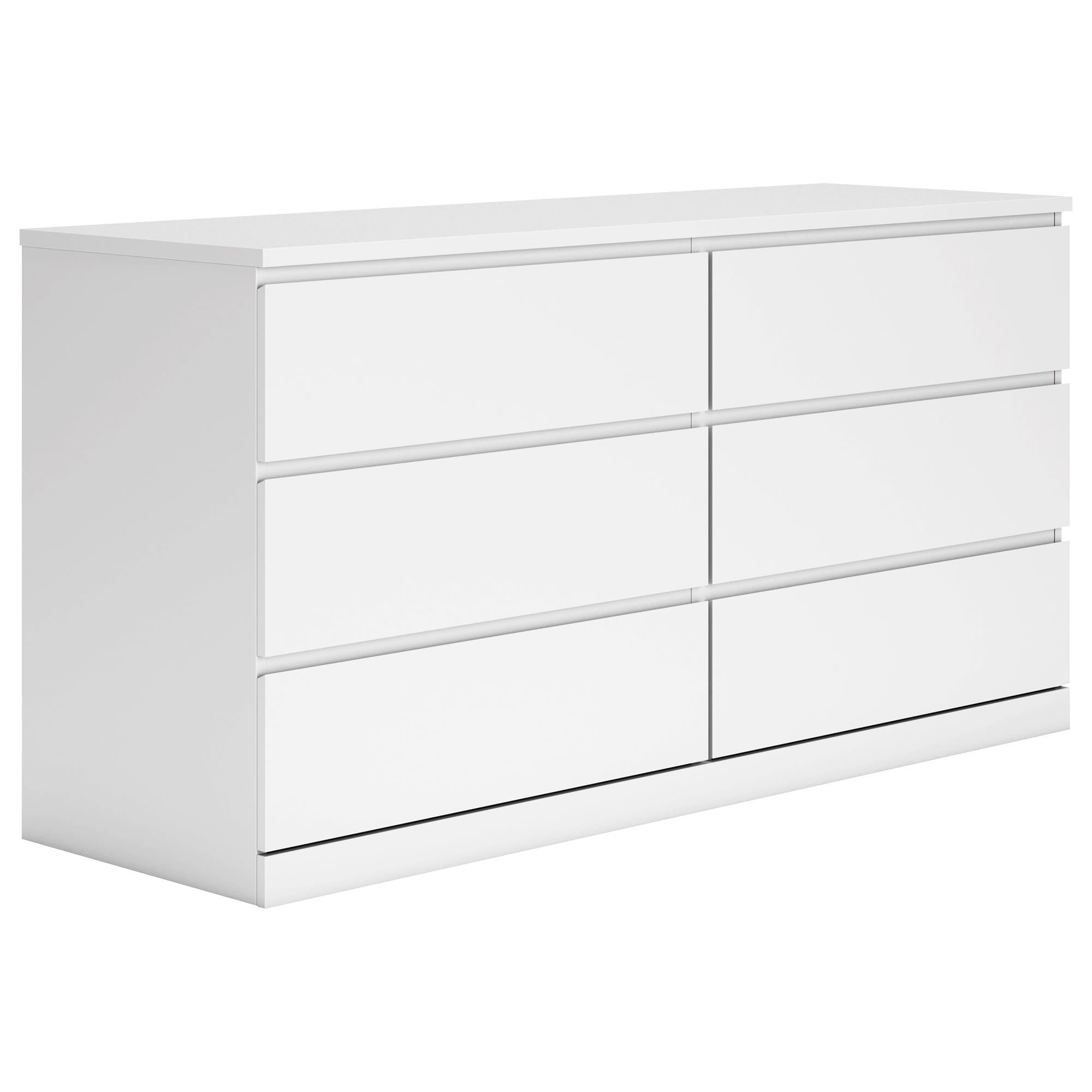 6 drawer dresser white WLIVE Wide 6-Drawer Modern Horizontal Wood Dresser Black