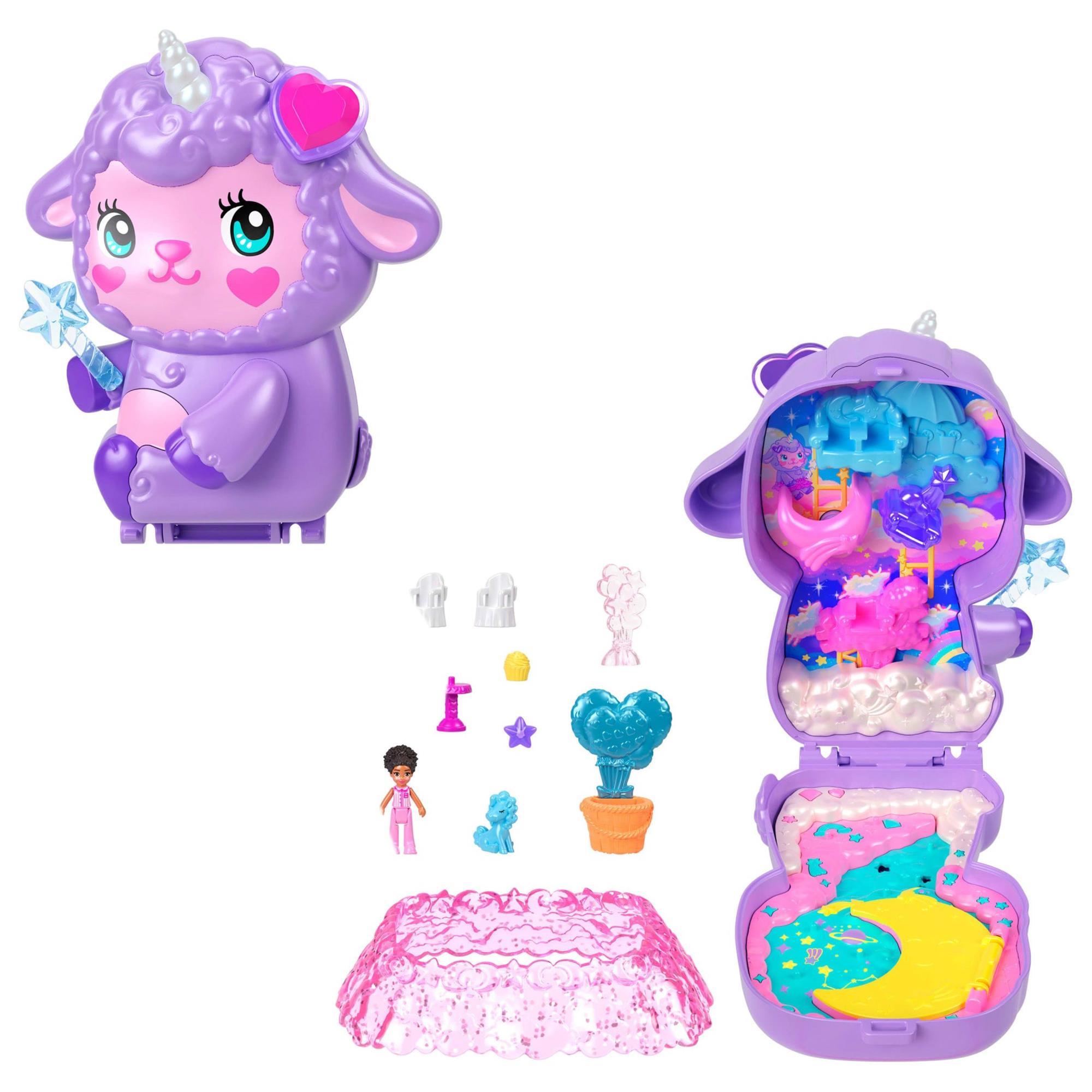 Polly Pocket Cozy Dreamland Lamb Compact Playset with Micro Doll
