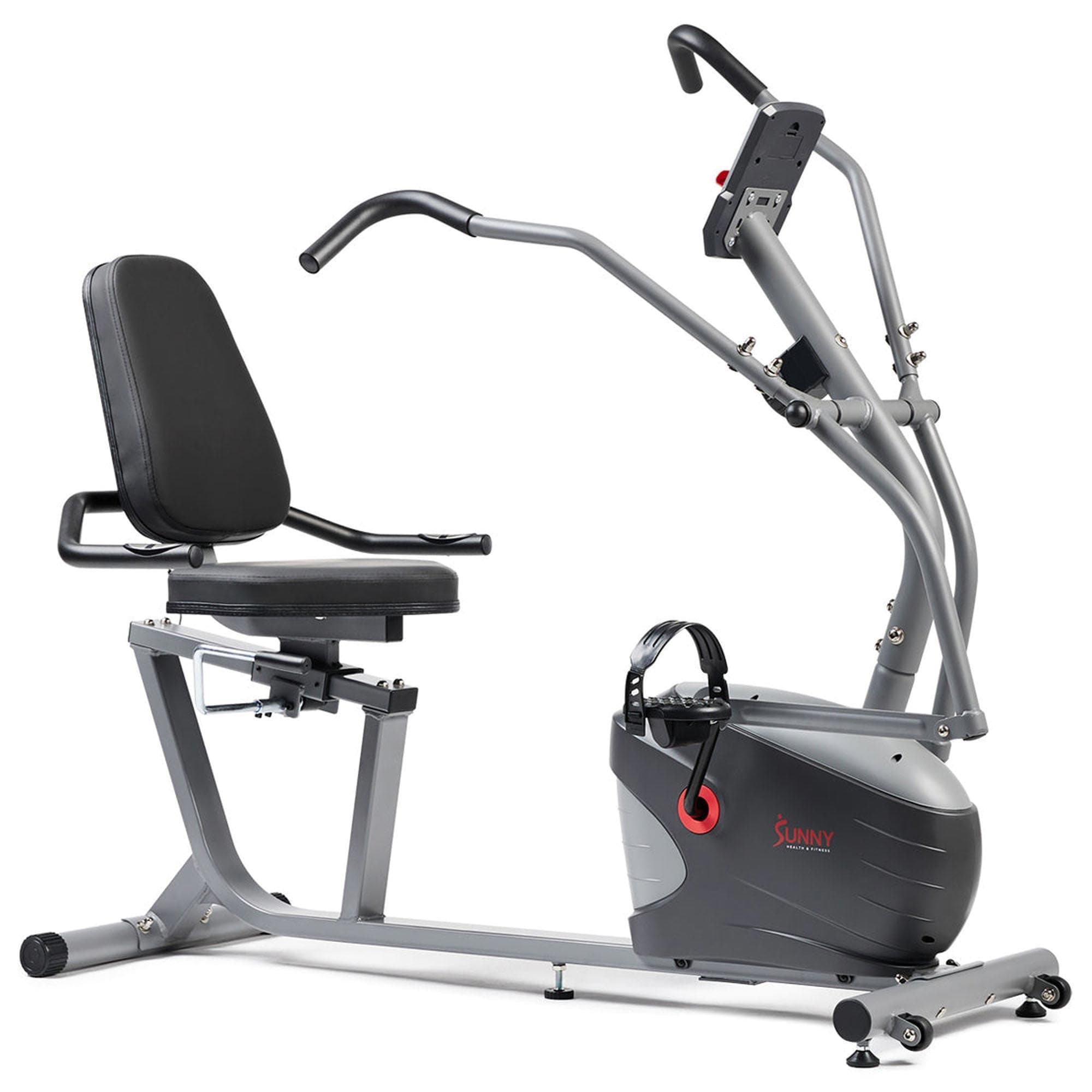 Sunny Health & Fitness Performance Smart Recumbent Bike in Grey