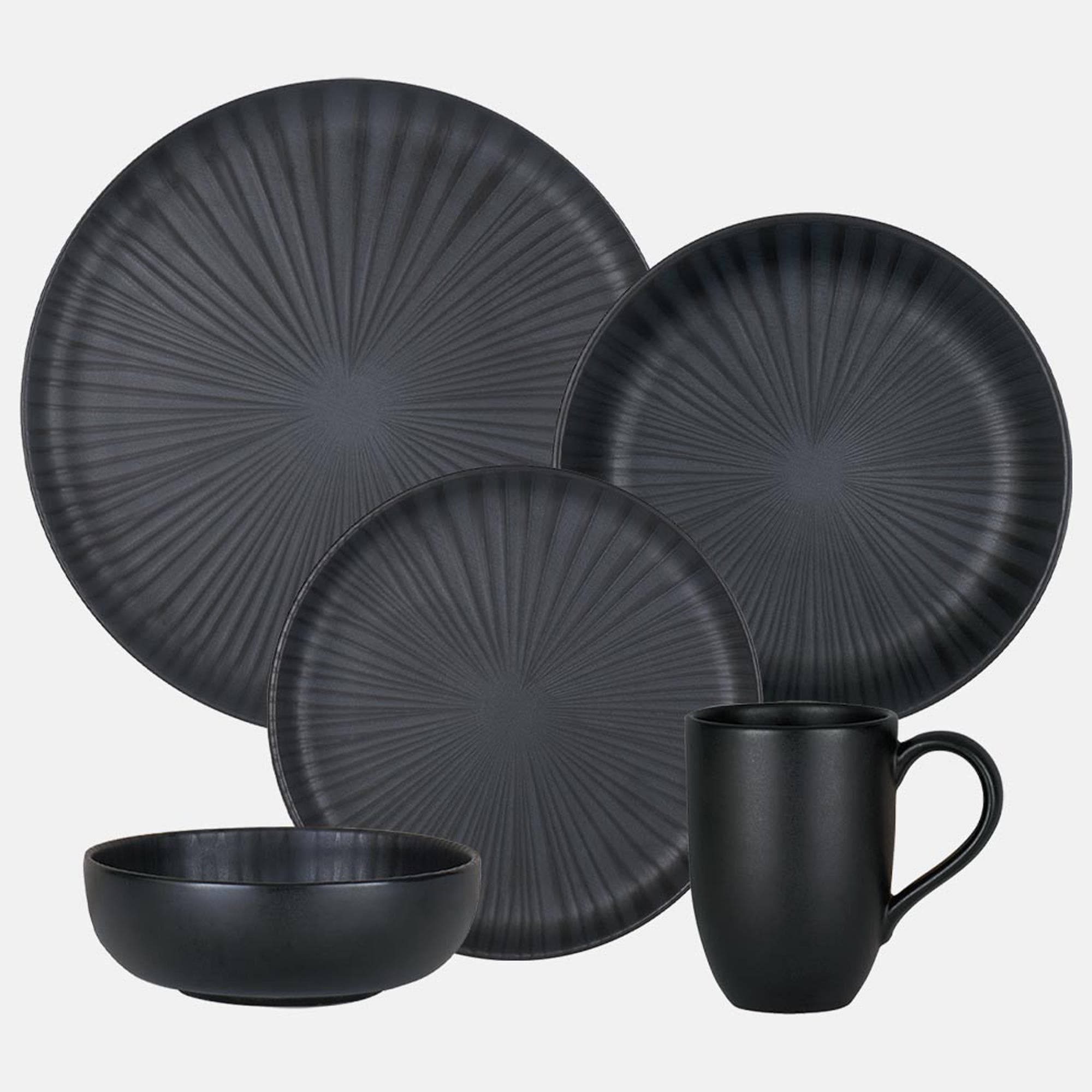 Oxford Contempo 20-Piece Dinnerware Set in Onyx Stoneware