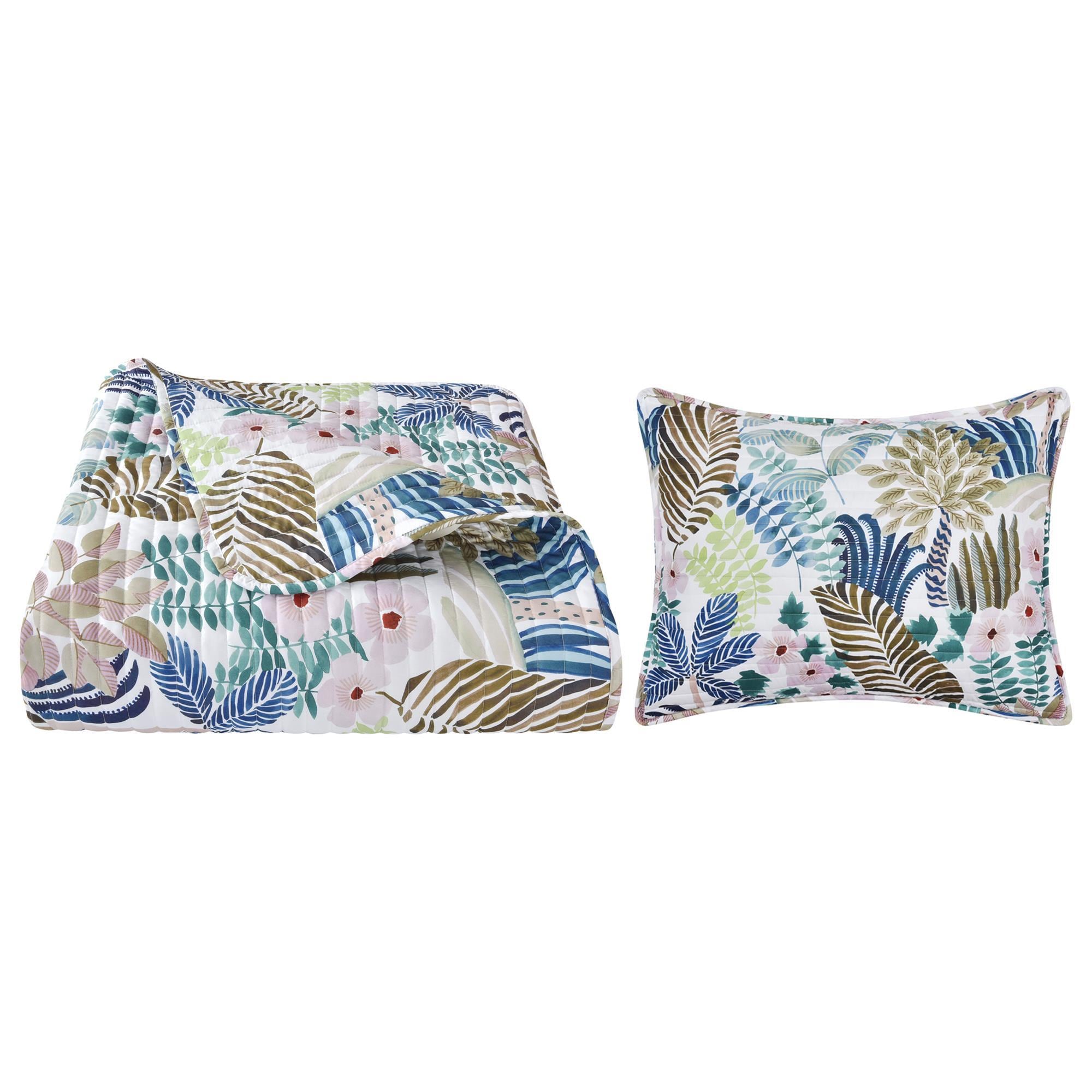 J. Queen Bold Rainforest 2-Piece Twin/Twin XL Quilt Set in Teal