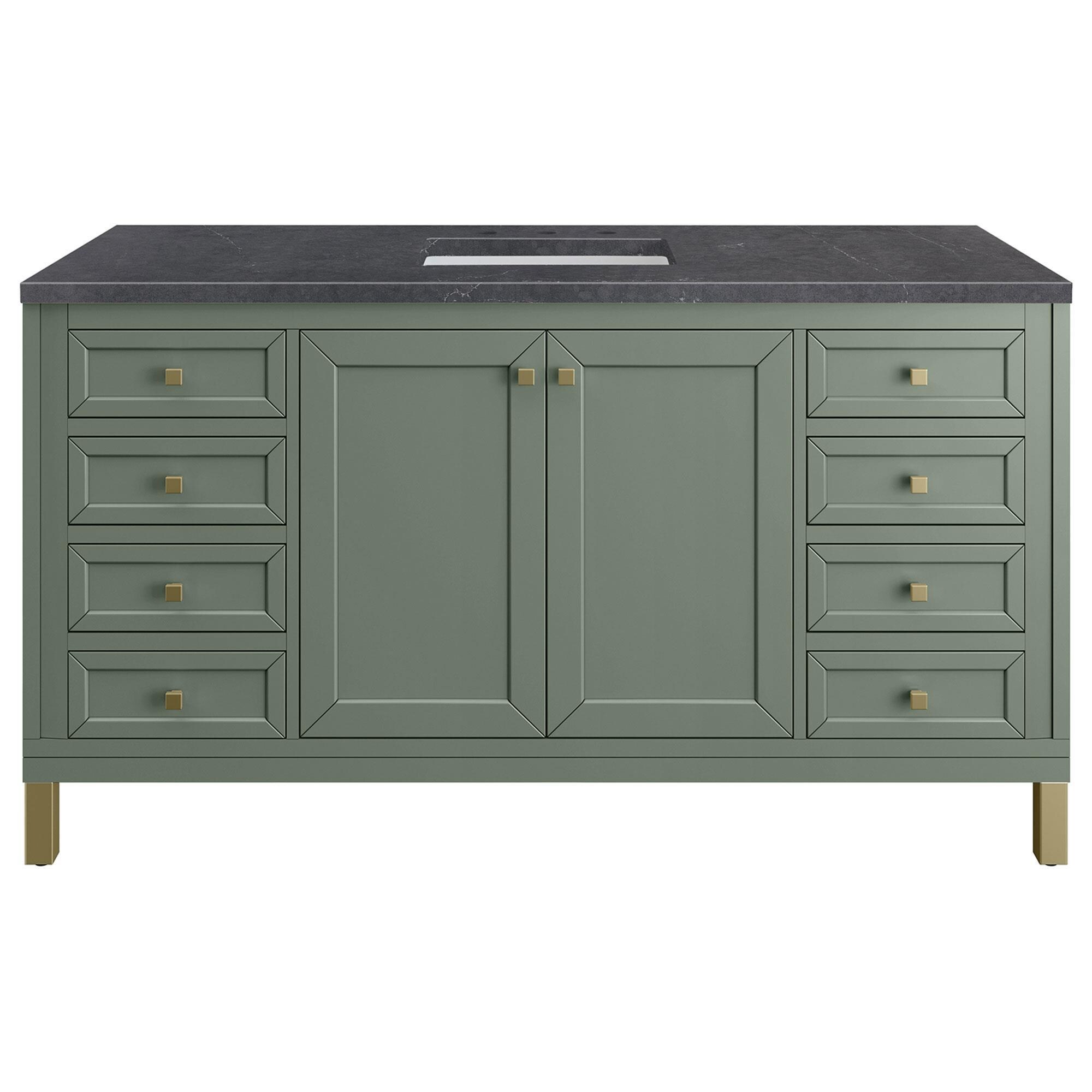 James Martin Chicago 60" Single Bathroom Vanity in Smokey Celadon with