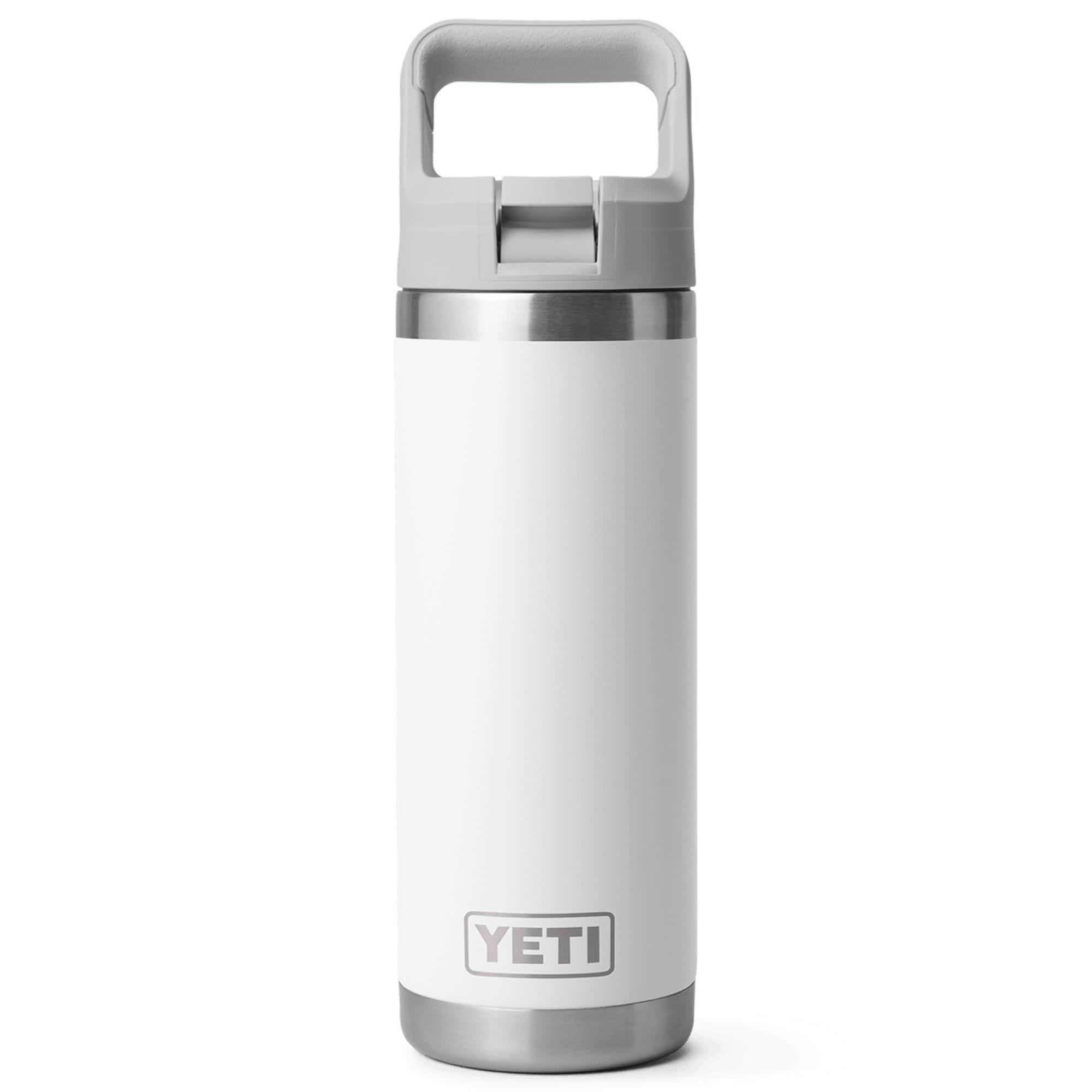YETI Rambler 18 Oz Water Bottle with Straw Cap in Power Pink and