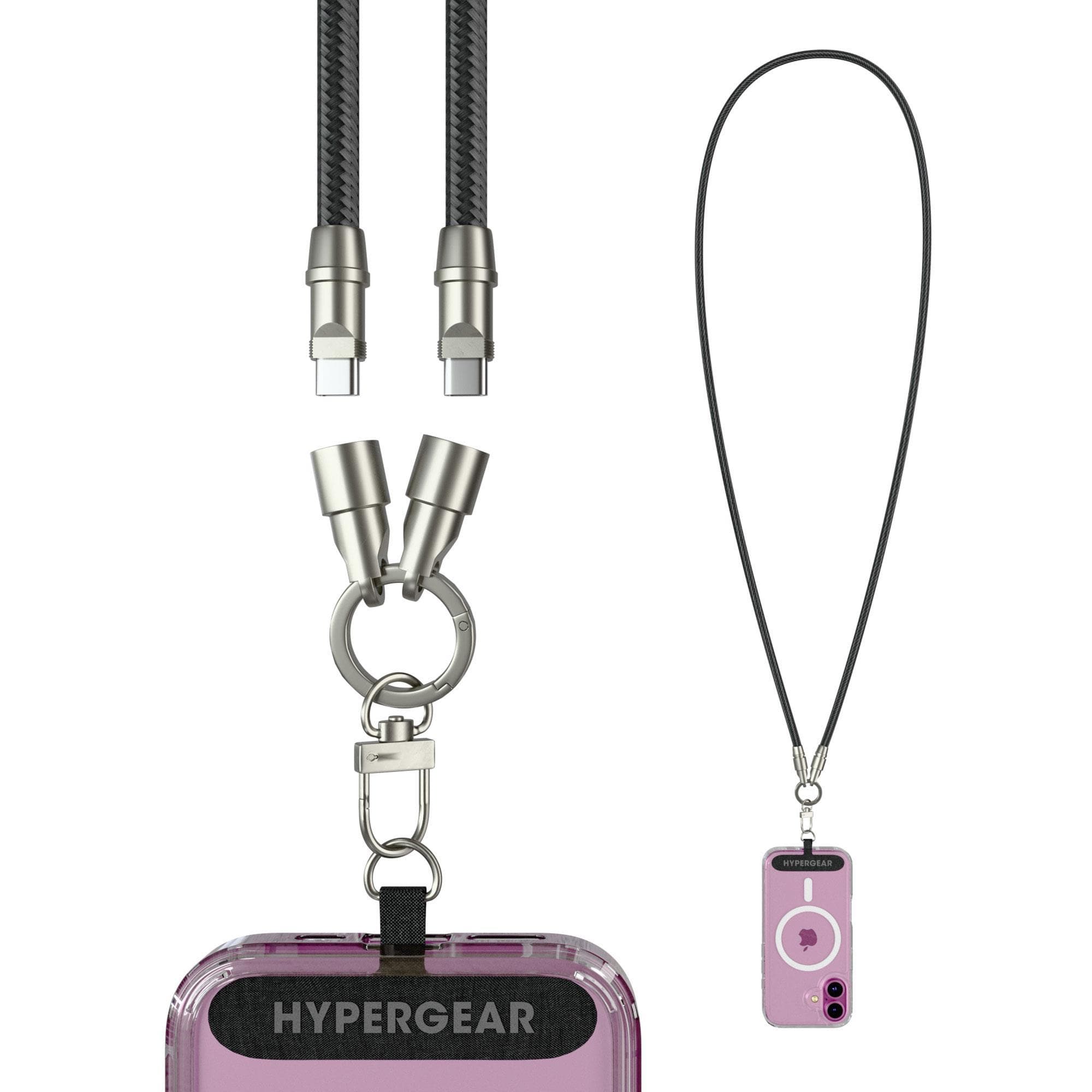 Hypercel 2-in-1 Universal Crossbody Phone Strap and Charging Cable